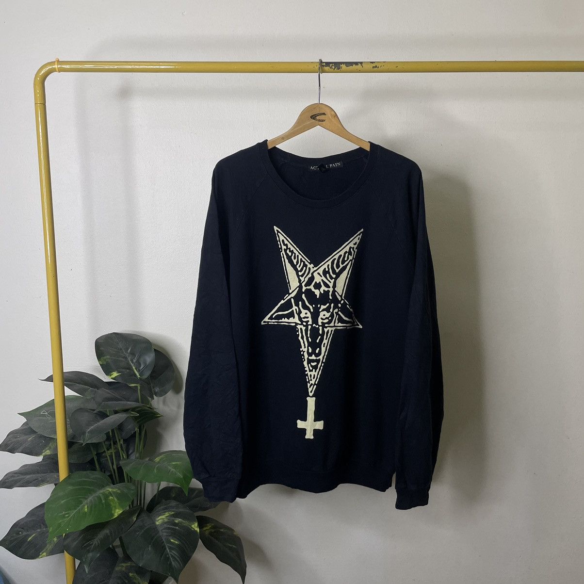 Actual Pain Actual Pain Black Baphomet Pentagram Occult Gothic Metal Size US XL / EU 56 / 4 - 1 Thumbnail