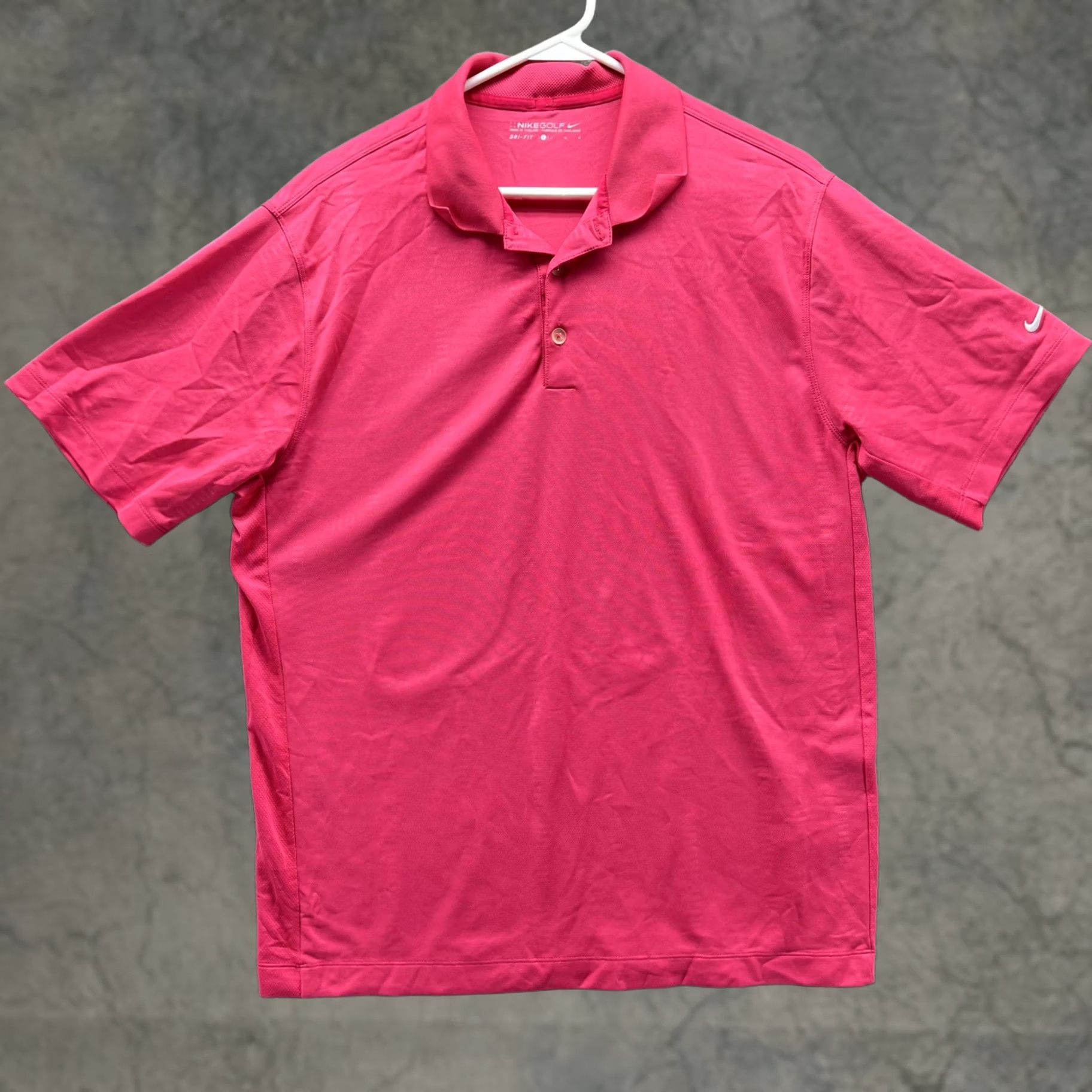 Nike Nike Golf Dri-FIT Polo Shirt Mens Large Pink Solid Golf Performance Casual Size US L / EU 52-54 / 3 - 1 Thumbnail