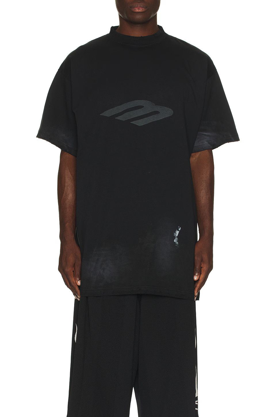 Balenciaga o1in1g0226 3B Stencil T-Shirt Oversized in Black Size US M / EU 48-50 / 2 - 3 Thumbnail