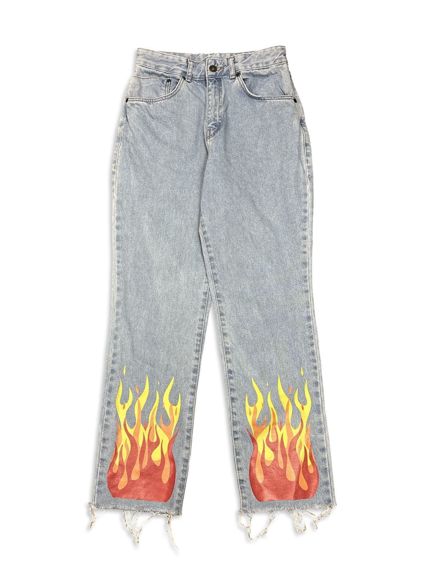 The Ragged Priest Fire Printed Distressed streetwear vintage jeans Size 28" / US 6 / IT 42 - 1 Thumbnail
