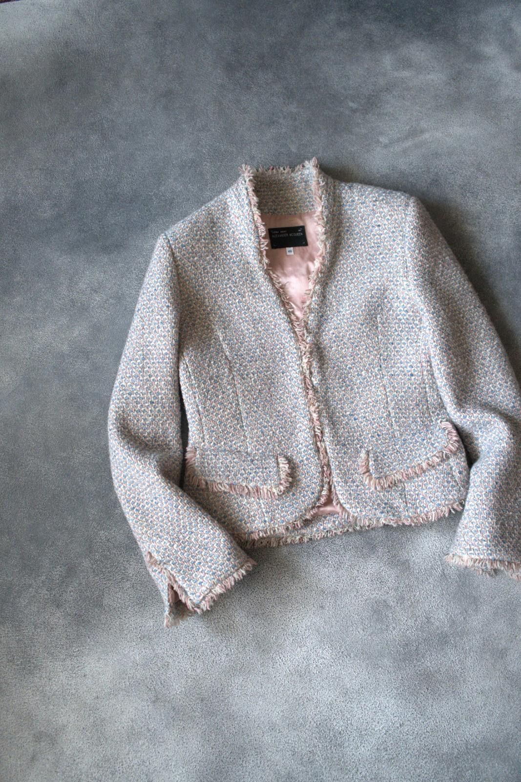 Alexander McQueen FW1993 Alexander McQueen Tweed Blazer Jacket Knit Size L / US 10 / IT 46 - 2 Thumbnail