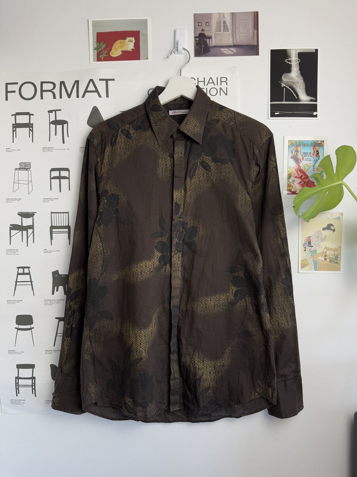 Designer × Kenzo × Vintage Vintage Kenzo Homme floral print longsleeve shirt M designer Size US M / EU 48-50 / 2 - 1 Thumbnail