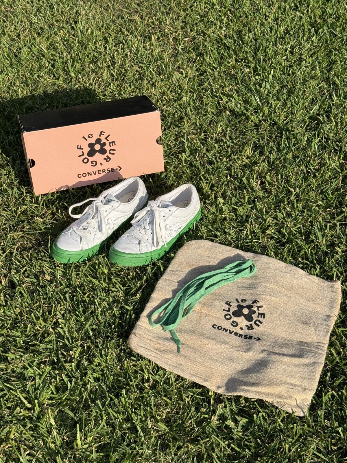 Golf le Fleur White and Green Golf Le Fleur One Star Converse Size US 12 / EU 45 - 1 Thumbnail
