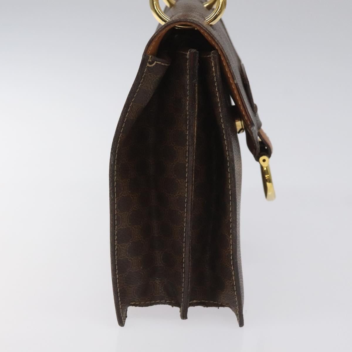 Celine CELINE Macadam Canvas Hand Bag Pvc Leather Brown Gold Size ONE SIZE - 4 Thumbnail