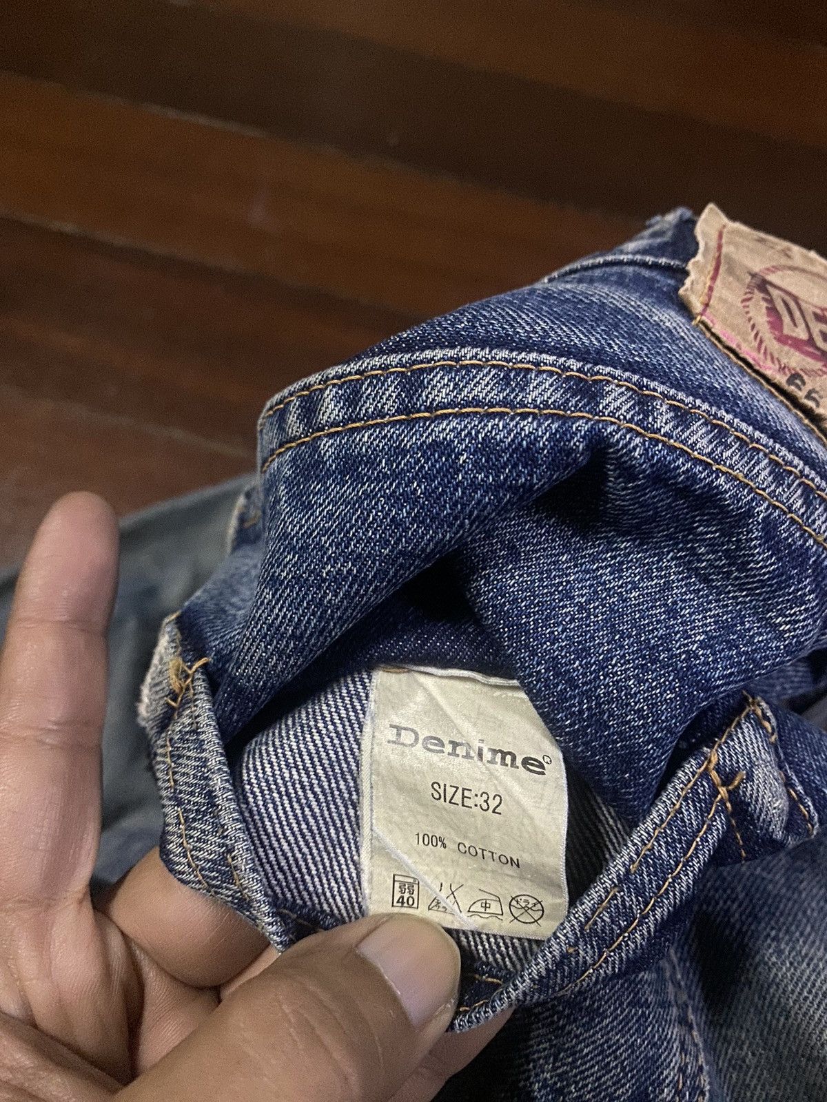 Denime Vintage 90s DENIME Orizzonti mud wash distressed rework Size US 35 - 22 Thumbnail