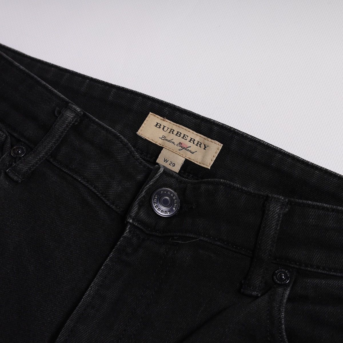 Burberry Burberry Selvedge Nova Check Denim Jeans Pants Black Size 29" - 7 Thumbnail