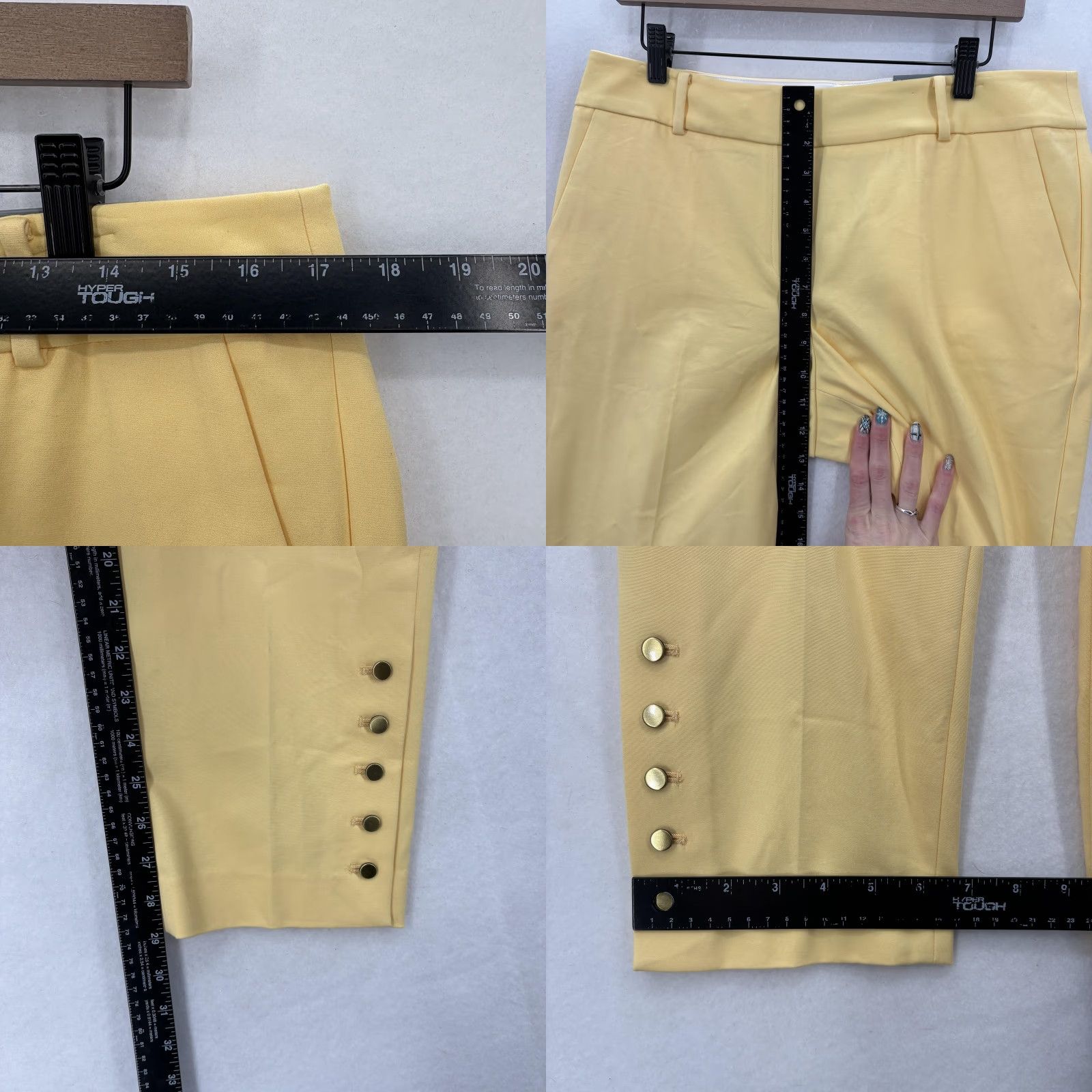 Talbots Talbots Hampshire Ankle Pants Womens 10 Yellow Straight Leg Stretch Work Career Pants Size 32" / US 10 / IT 46 - 8 Thumbnail