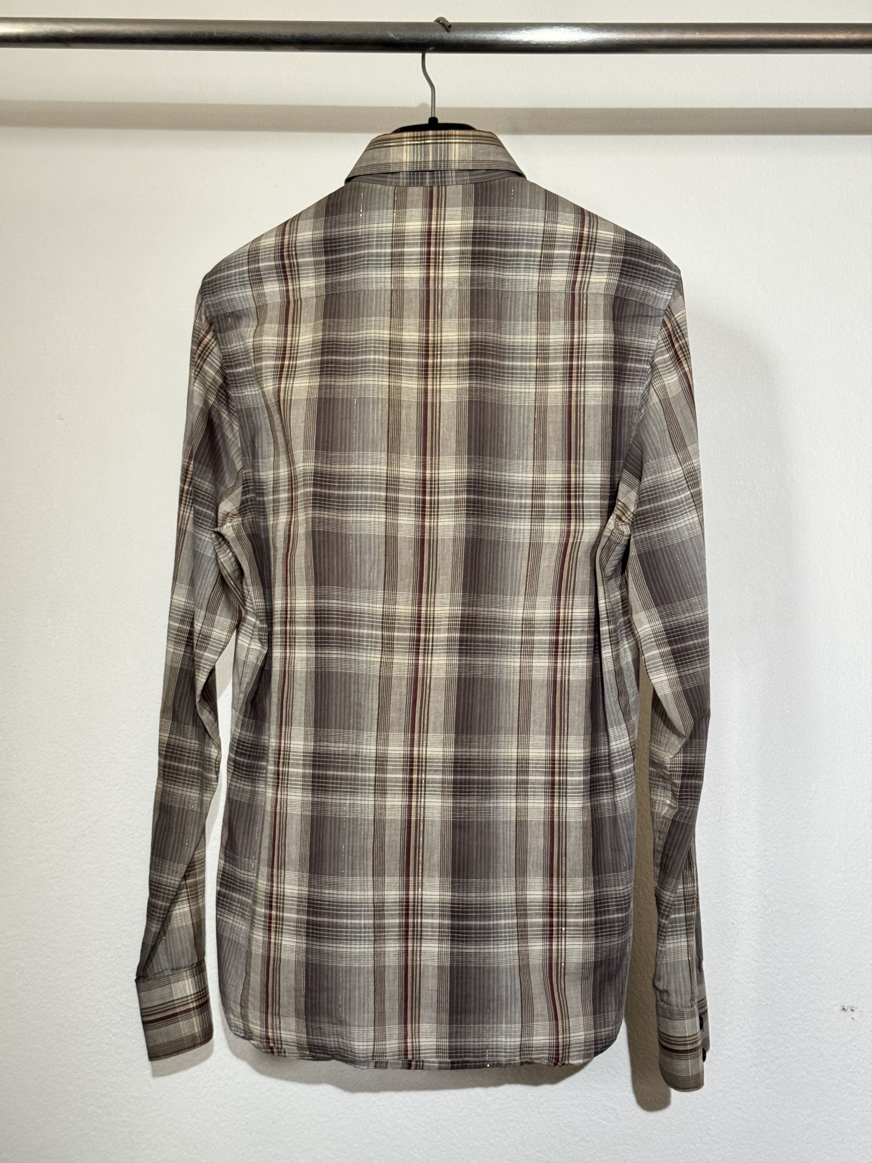 2015 Hedi Slimane size 38 Gold Thread Striped Shirt, view 3