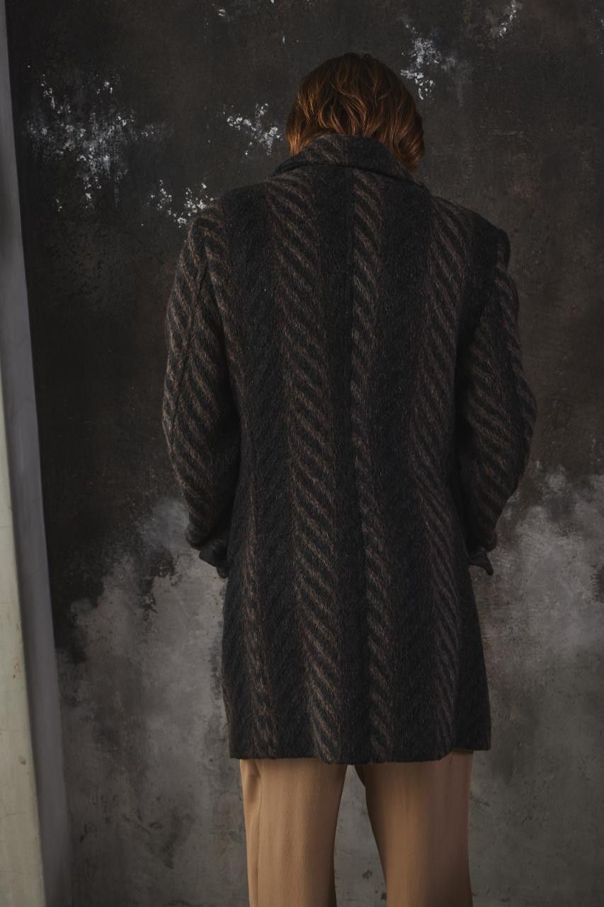 Dsquared2 DSQUARED2 Herringbone Wool Double-Breasted Overcoat Size US M / EU 48-50 / 2 - 5 Thumbnail