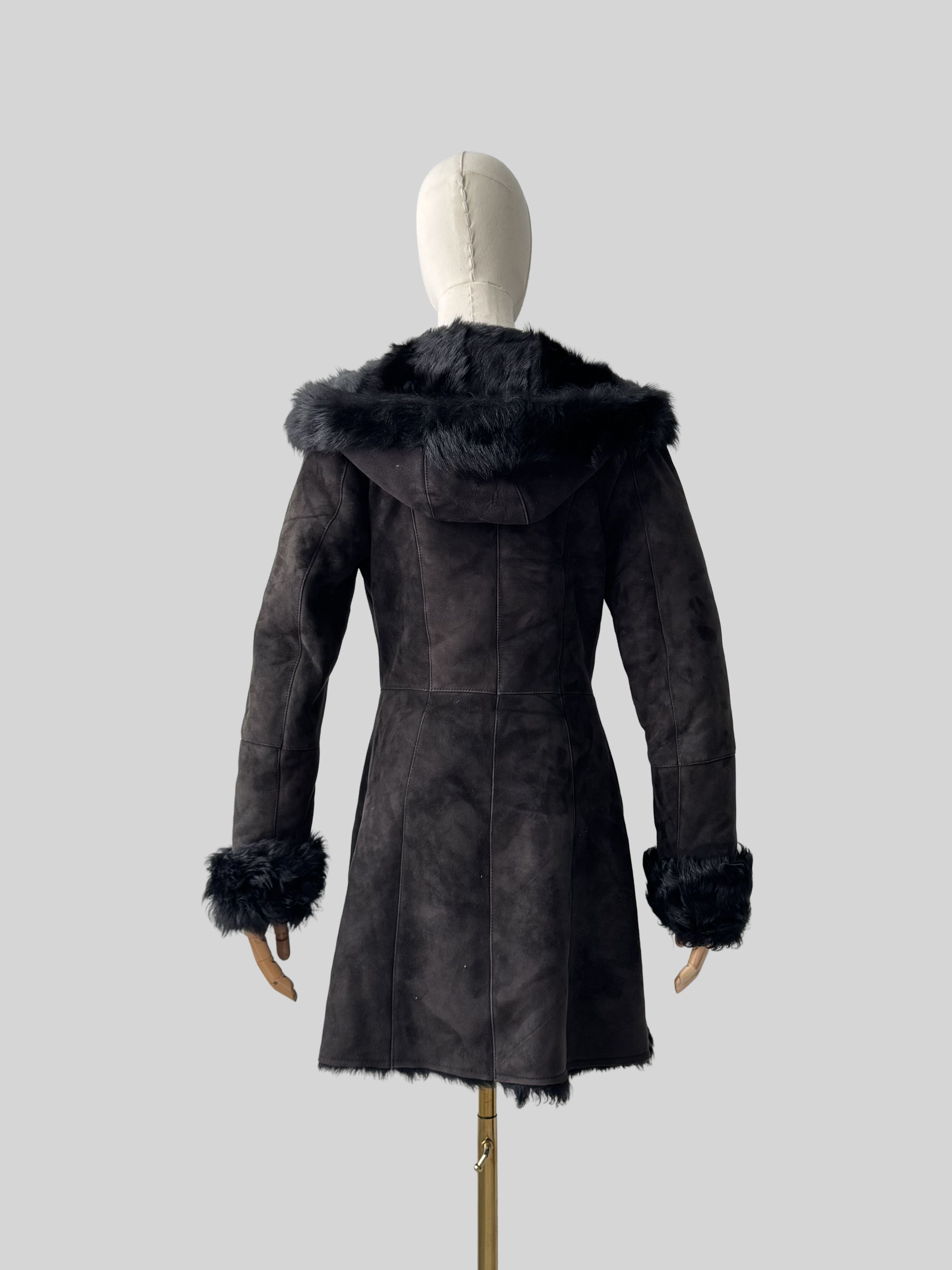 Vintage Vintage Real Sheepskin Hooded Coat (D10)(D15) Size XS / US 0-2 / IT 36-38 - 5 Thumbnail