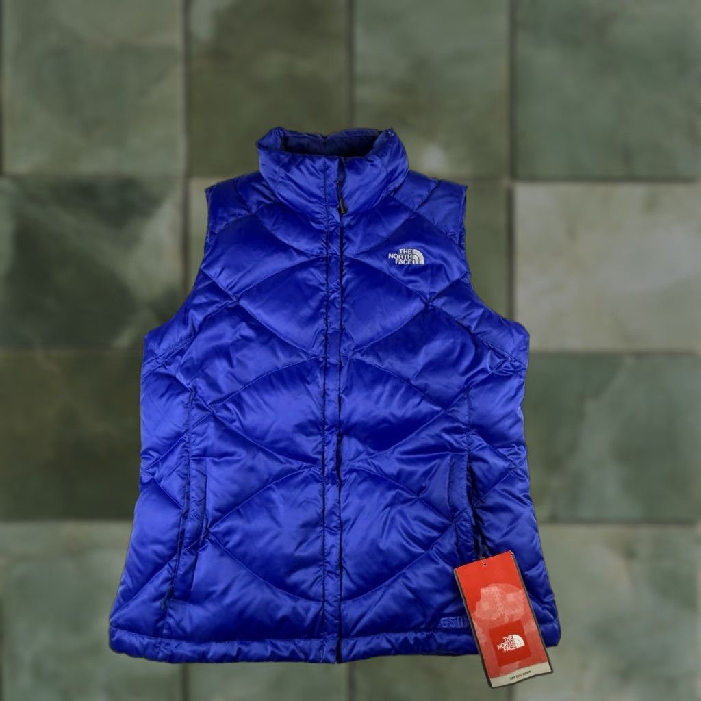 The North Face Women’s Aconcagua Vest Blue 550 Down Quilted Puffer Zip Vest