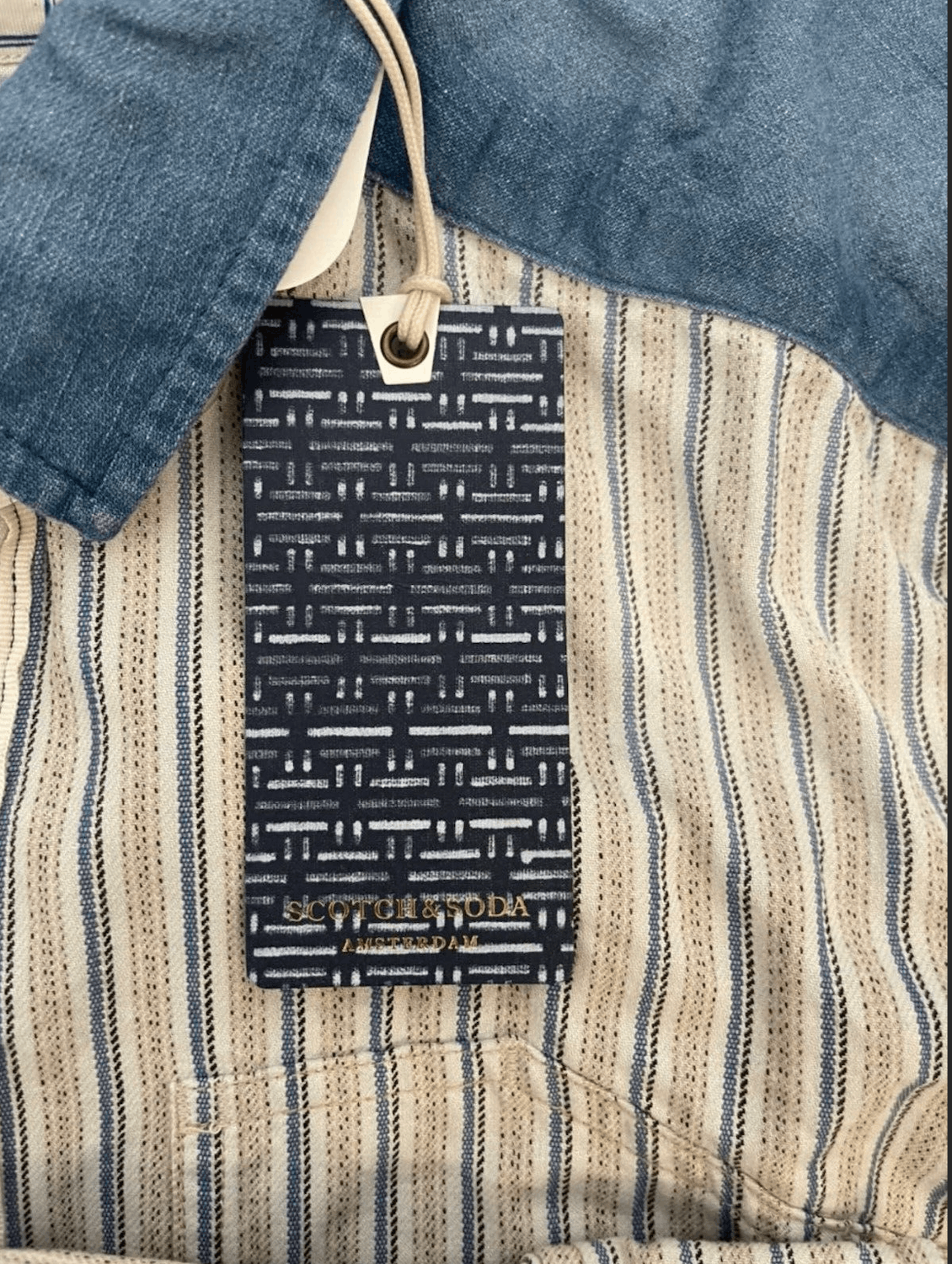 Scotch & Soda Basic Cotton Stripe Denim Button Up Shirt Scotch&Soda Size US L / EU 52-54 / 3 - 2 Thumbnail