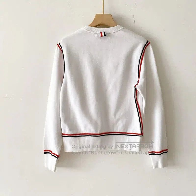 Thom Browne Thom Browne White Cotton Long Sleeve Sweatshirt . Size M / US 6-8 / IT 42-44 - 1 Thumbnail