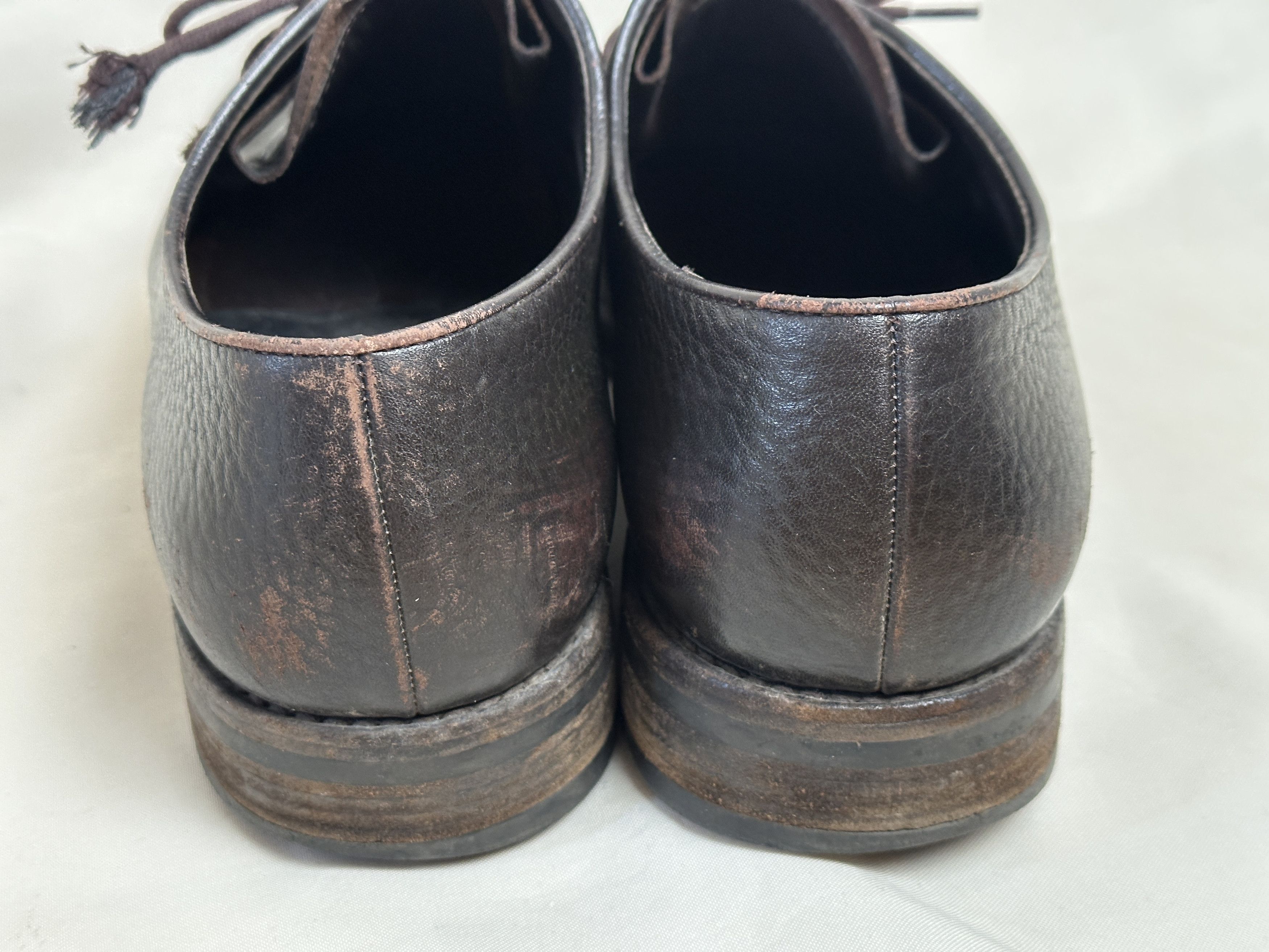 Prada Prada dark brown pebble grain leather moc-toe lace-up Size US 10 / EU 43 - 5 Thumbnail