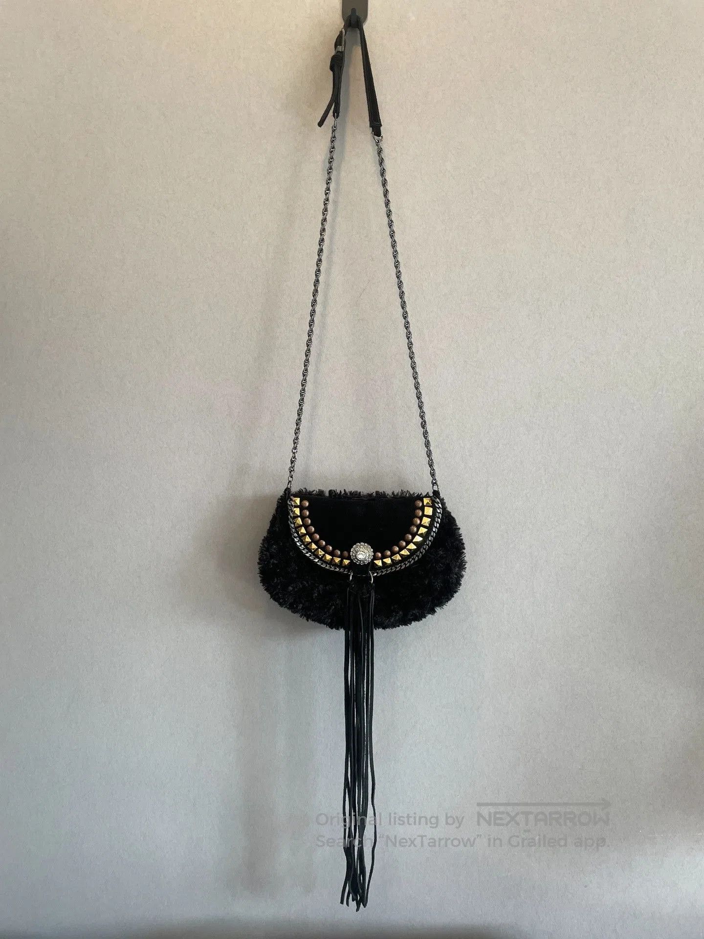 Vintage Vintage Hippie Rivet Beaded Tassel Bag. Size ONE SIZE - 1 Thumbnail