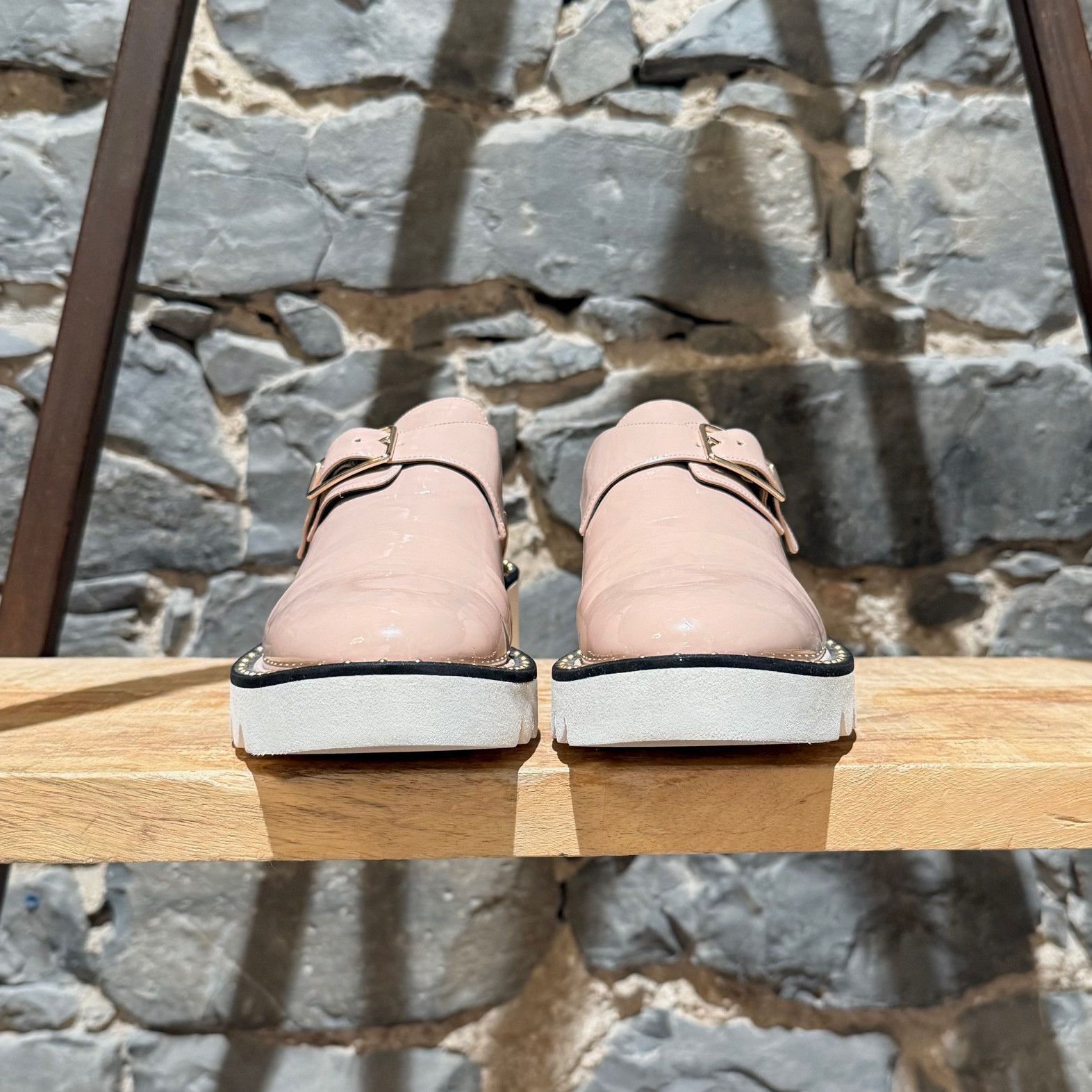 Stella McCartney Stella McCartney Pink Patent Faux Leather Monk Platform Size US 5.5 / IT 35.5 - 3 Thumbnail