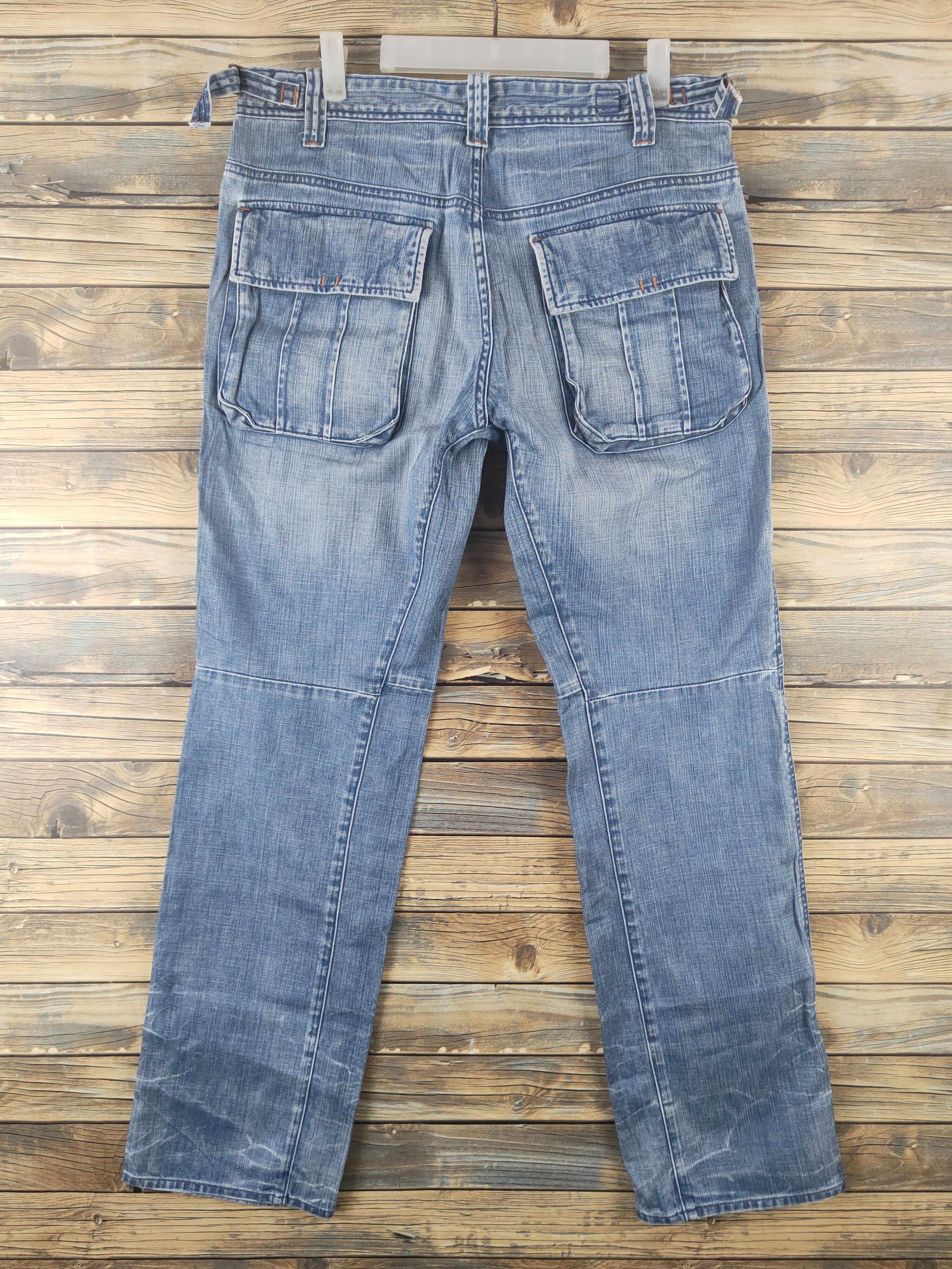 Japanese Brand DL Bartack Blue Distressed Ripped Jeans #1898 Size US 34 / EU 50 - 7 Thumbnail