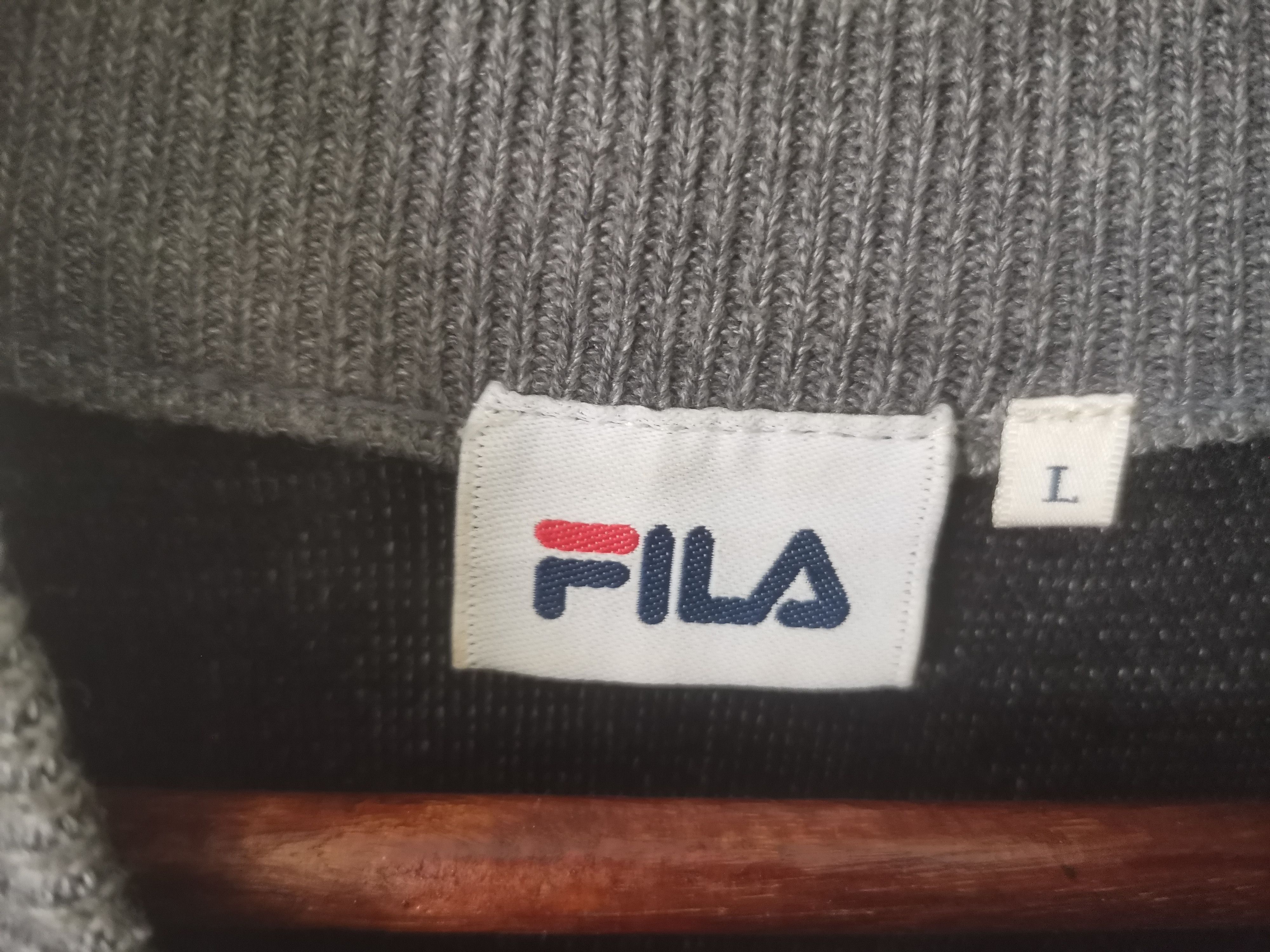 Fila × Vintage Rare FILA sweatshirt half zipper grey colour Size US L / EU 52-54 / 3 - 5 Thumbnail