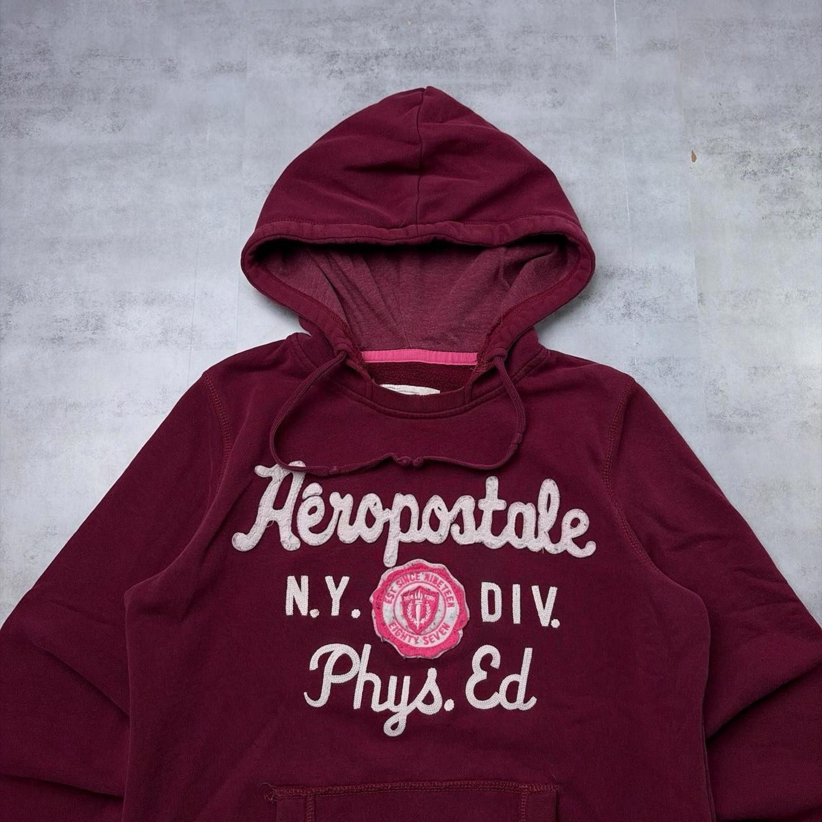 Aeropostale Y2K Burgundy Aeropostale Grunge Skater Hoodie Size M / US 6-8 / IT 42-44 - 3 Thumbnail