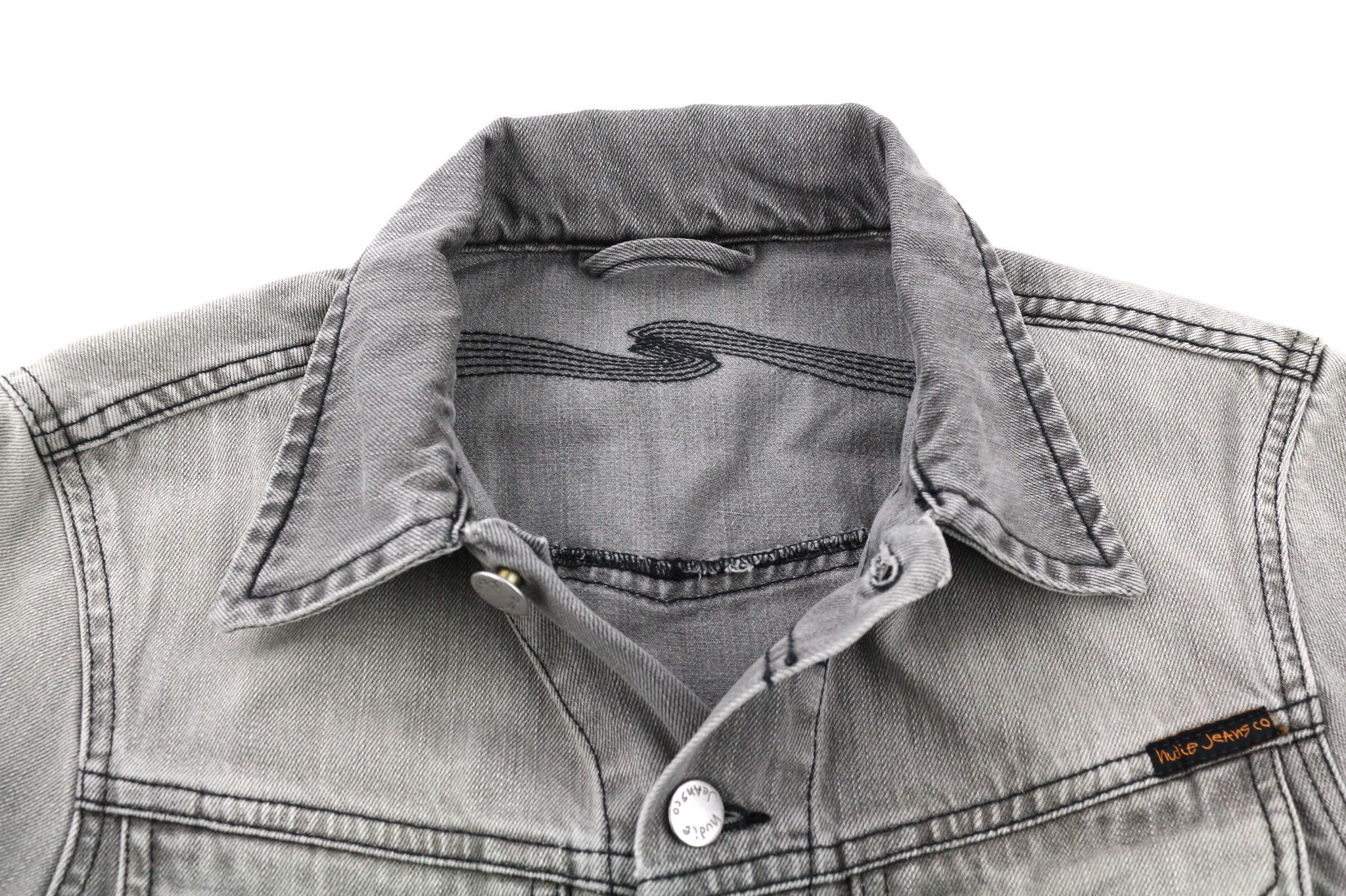 Nudie Jeans CONNY XS Organic Fog Denim Grey Jacket 81064 Size US XS / EU 42 / 0 - 4 Thumbnail