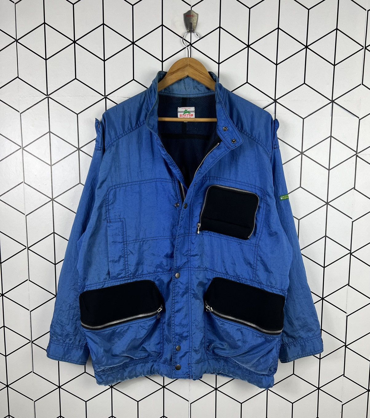 image of Vintage Benetton Formula 1 Racing Jacket in Blue, Men's (Size XL)