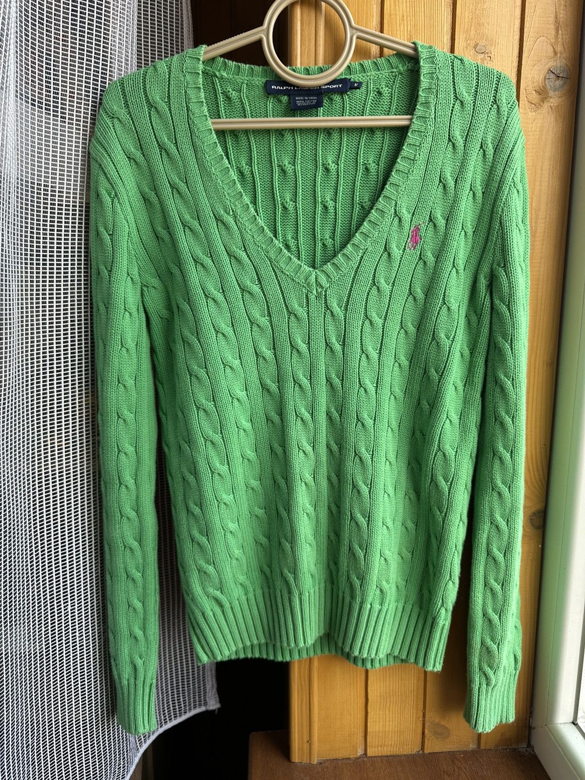 Polo Ralph Lauren Polo Ralph Lauren Sport Sweater Women M Green Cable Knit Size M / US 6-8 / IT 42-44 - 1 Thumbnail