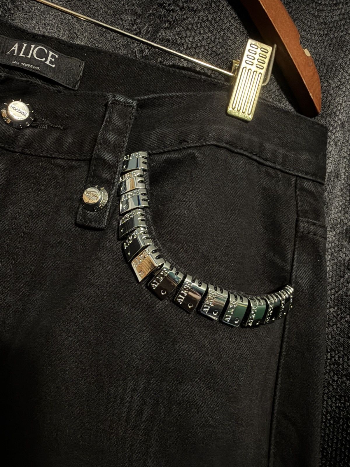 Alice Hollywood Palladium Jeans Jet Black Size US 33 - 2 Thumbnail