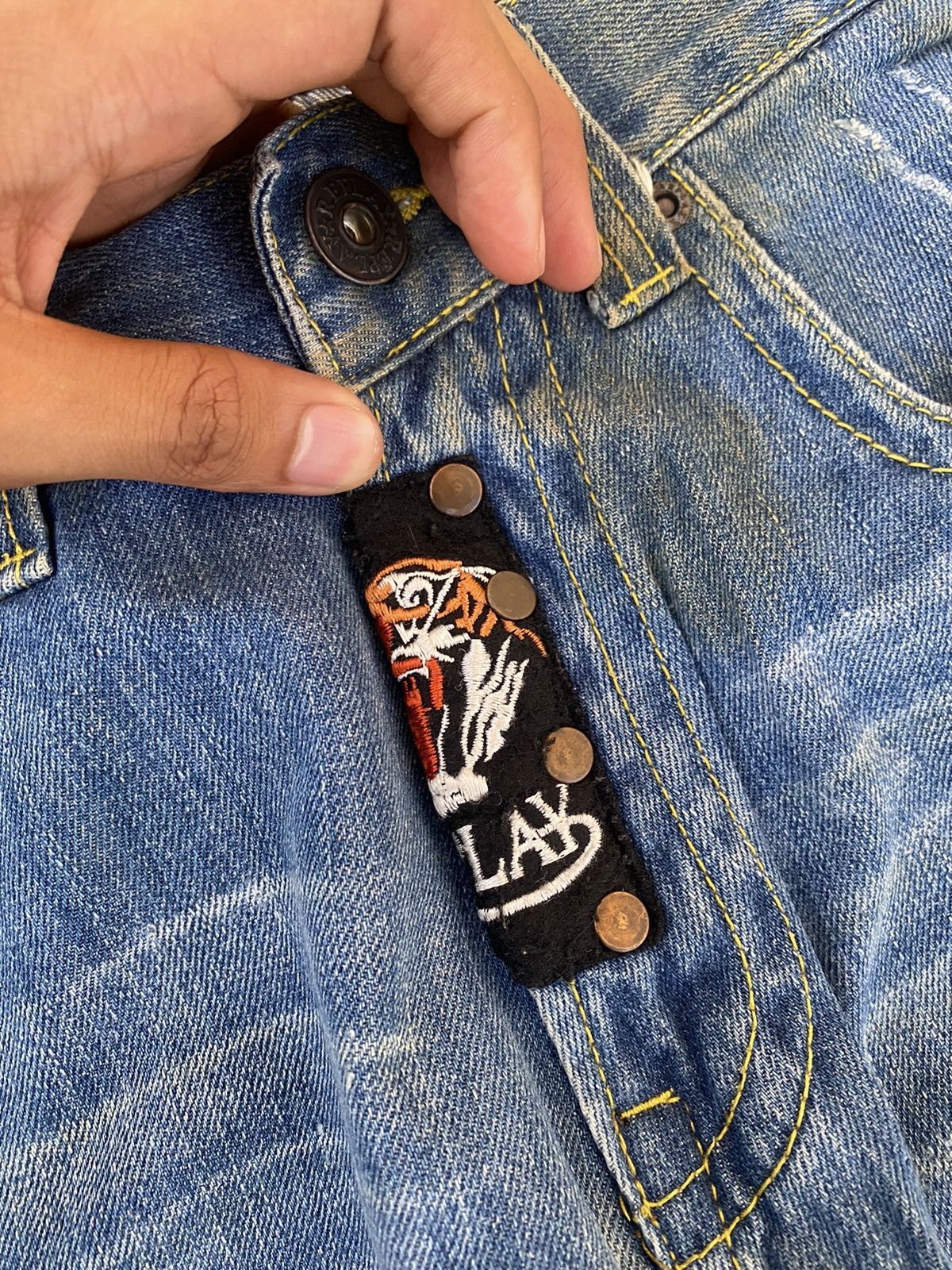 Replay 2000s Replay “ ANGELS” Embroidered Patches y2k Denim Size US 34 / EU 50 - 9 Thumbnail