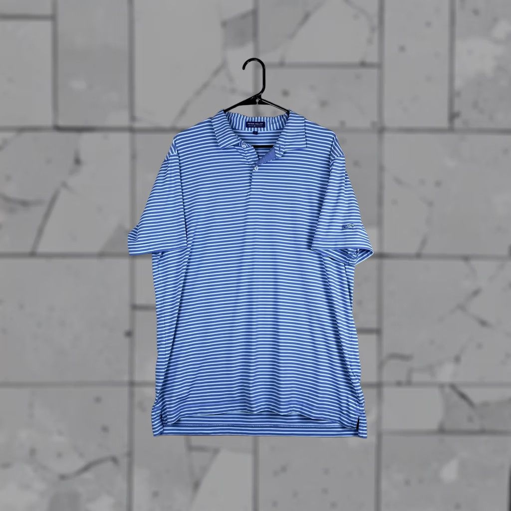 Peter Millar Peter Millar Polo Shirt Mens L Blue Stripe ROCC 1927 Golf Short Sleeve Shirt Polo Mens Large Blue Striped Golf Polo Men Size US L / EU 52-54 / 3 - 1 Thumbnail
