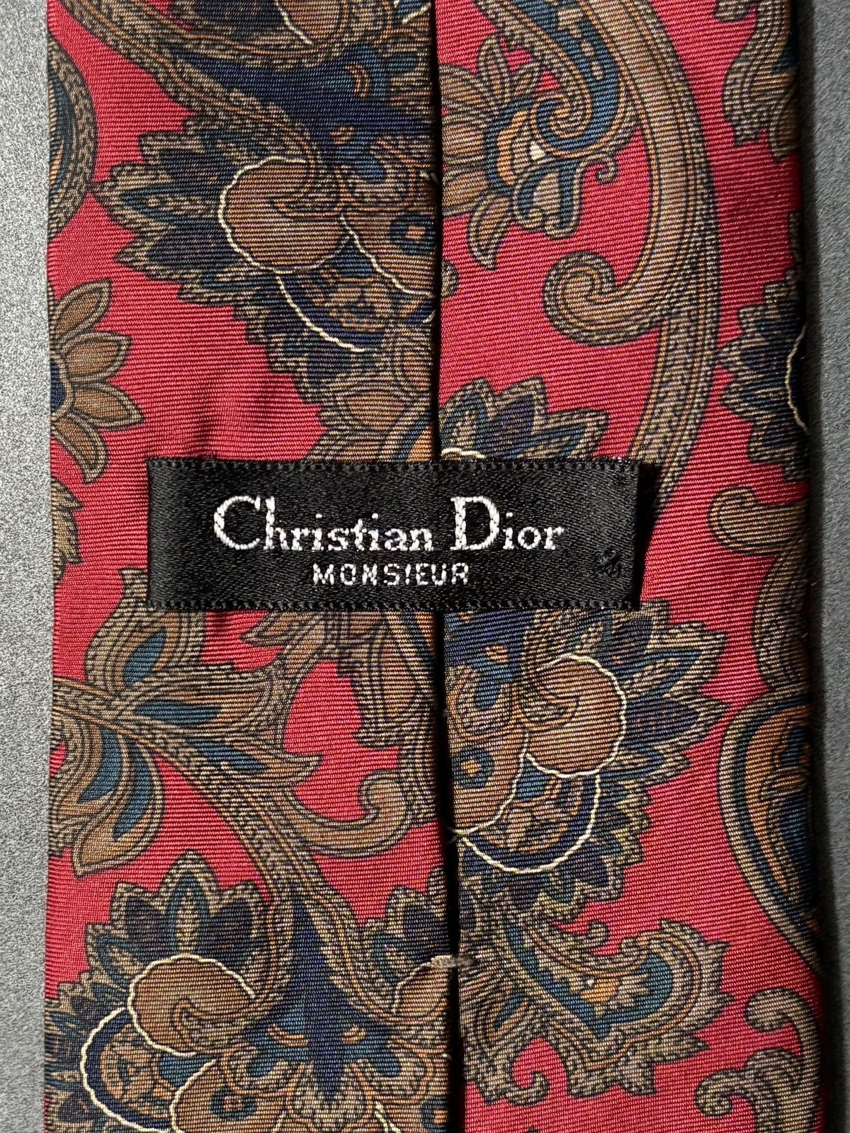 Christian Dior Monsieur Vintage Christian Dior Tie 1990s Silk Necktie Paisley USA Size ONE SIZE - 4 Thumbnail
