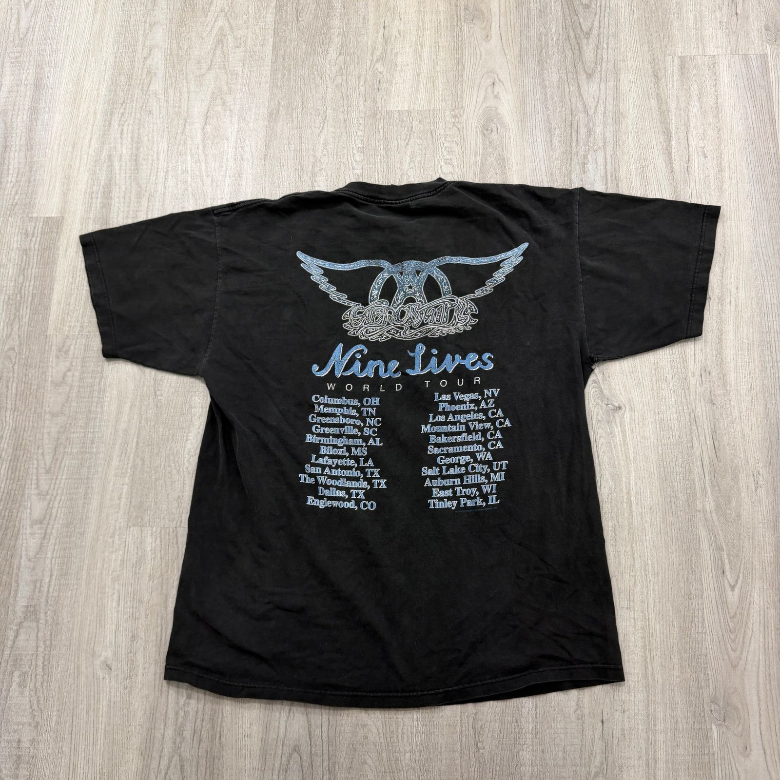 Vintage Vintage Aerosmith Nine Lives Tour Shirt Men's Extra Large Size US XL / EU 56 / 4 - 7 Thumbnail