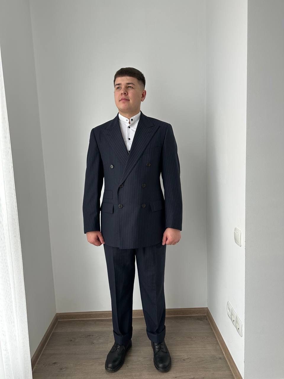 Vintage Polo Ralph Lauren 80's Striped Double Blue Suit