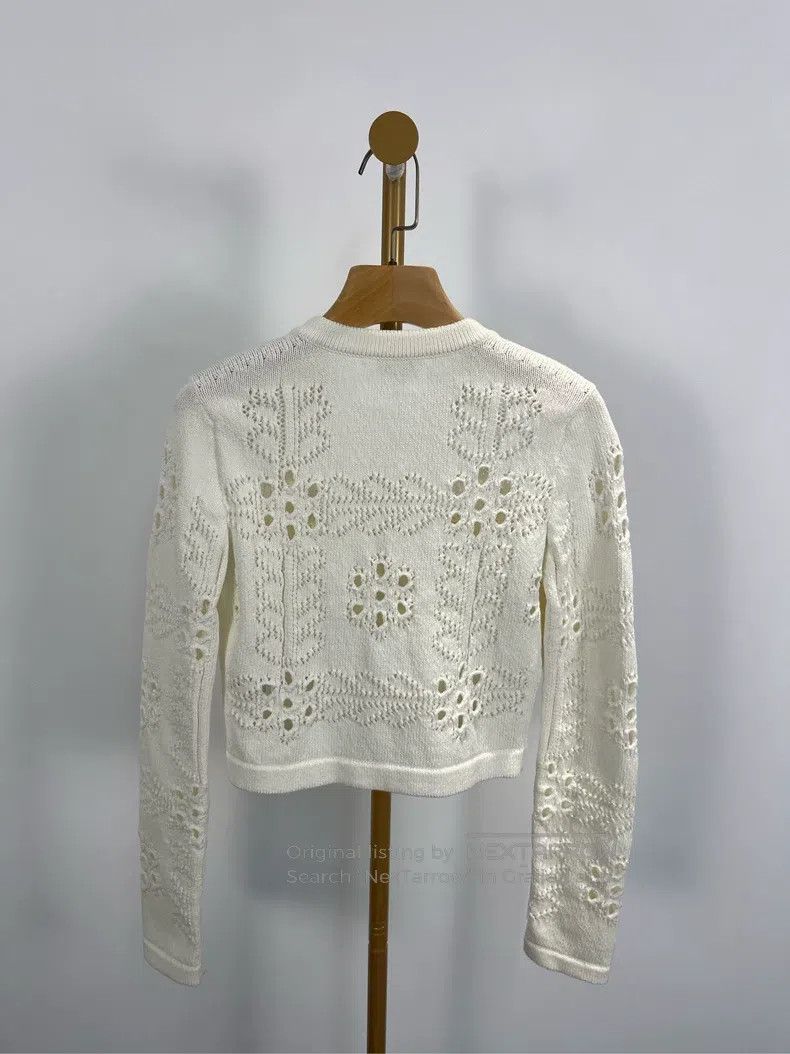 Chanel Chanel White hollow long-sleeved knitwear coat Size XXS / US 00 / IT 34 - 2 Thumbnail