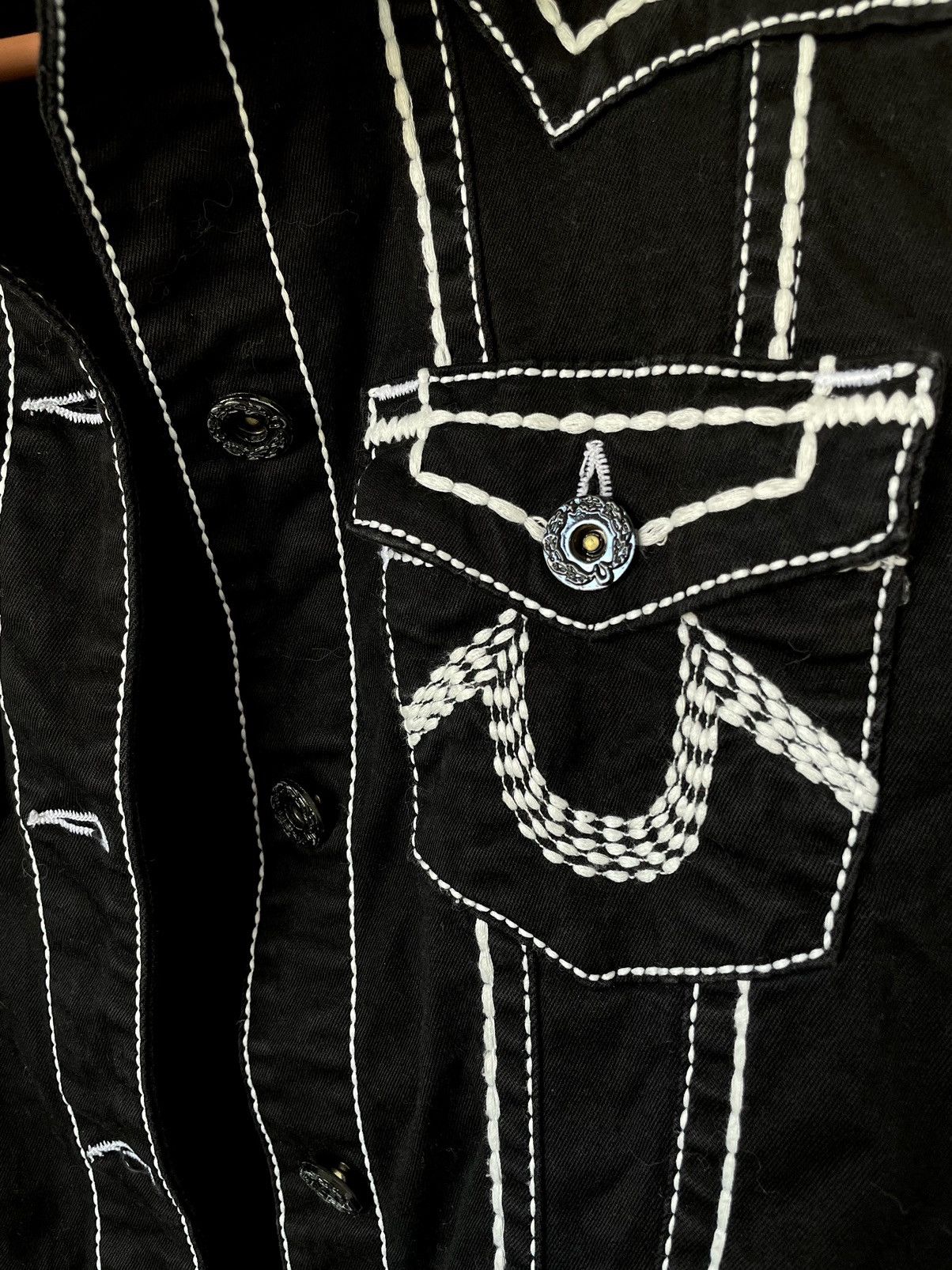True Religion × Vintage True Religion Jimmy Trucker Jacket Y2K Rare Size US L / EU 52-54 / 3 - 6 Thumbnail