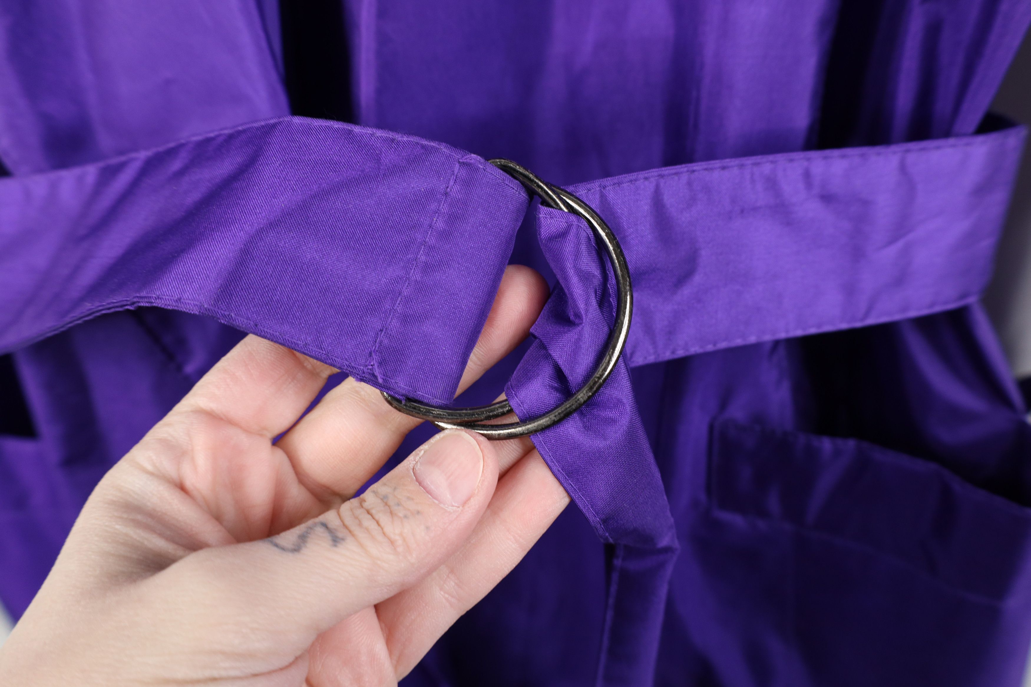 Vintage Vintage 90s Pelle Belted Trench Coat Rain Jacket Purple Size XXL / US 16-18 / IT 52-54 - 4 Thumbnail