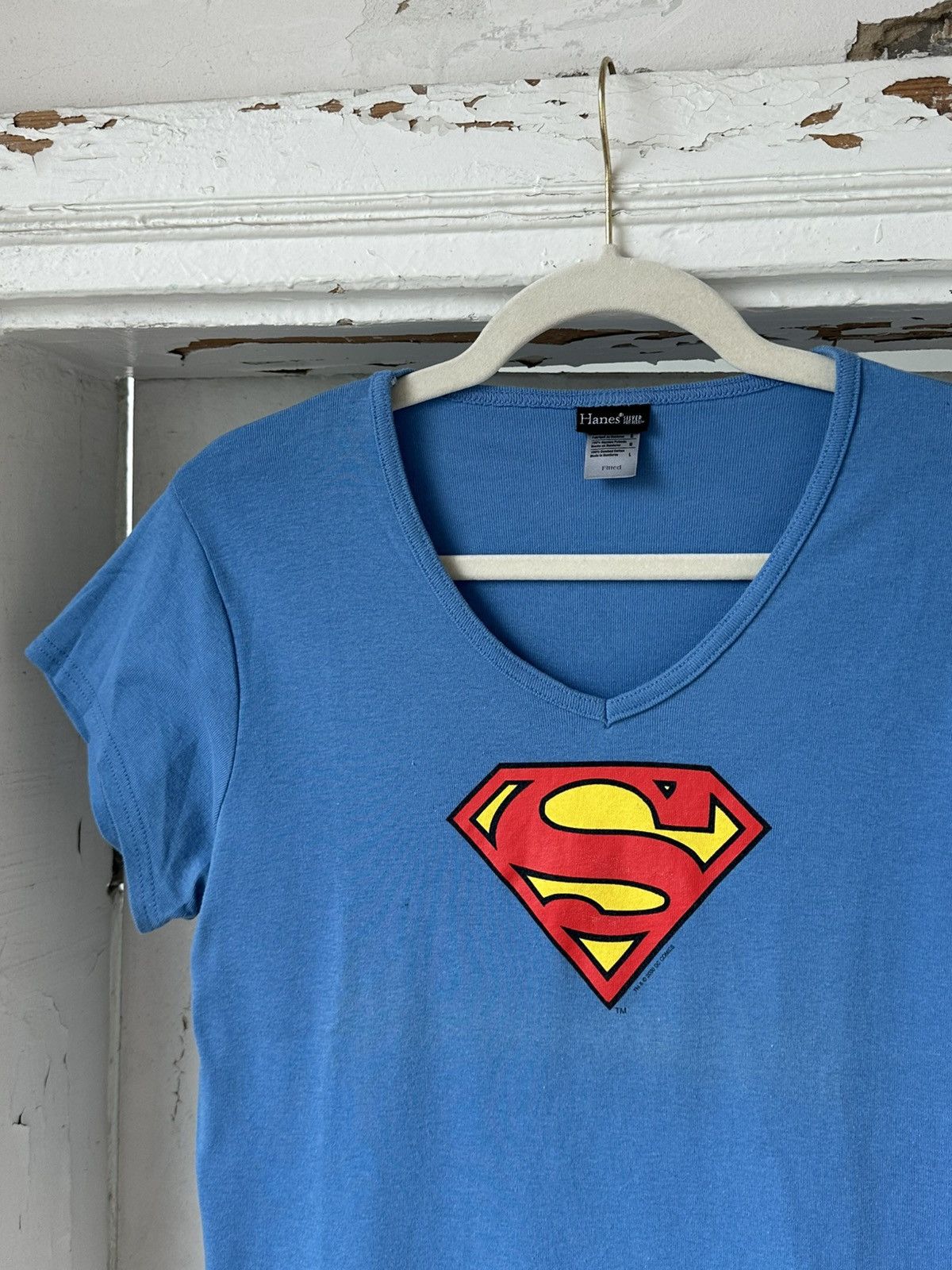 DC Comics Vintage Superman DC Comics Hanes Blue T-shirt Size L / US 10 / IT 46 - 2 Thumbnail