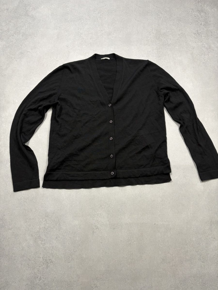 Miu Miu Miu Miu SS21 Button-Up Virgin Wool Silk Cardigan Black 42 Size M / US 6-8 / IT 42-44 - 5 Thumbnail