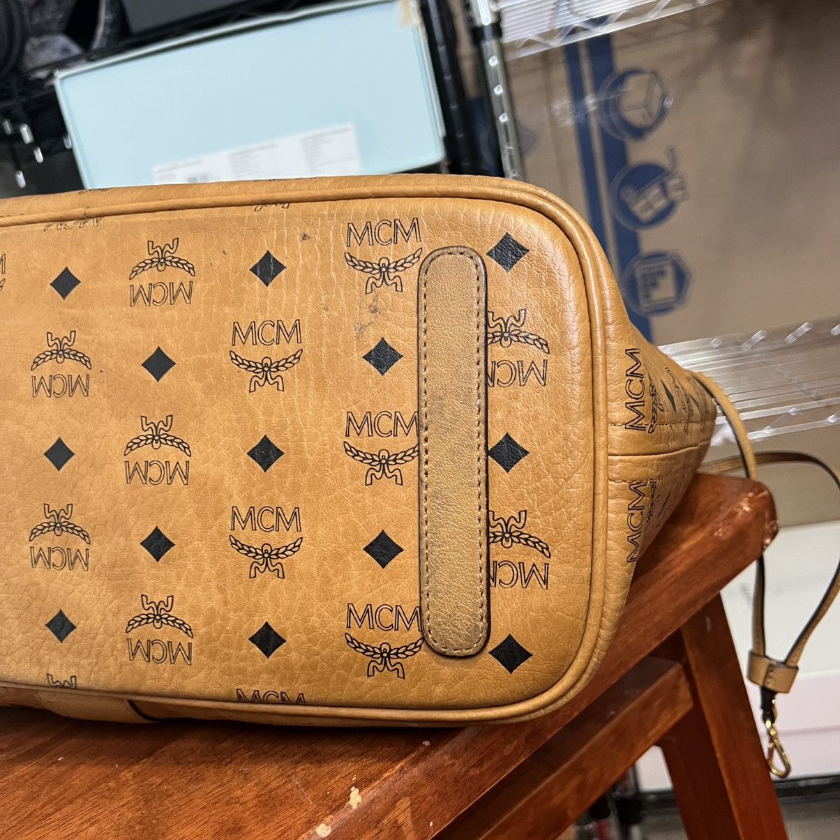 MCM MCM Medium Reversible Liz Shopper in Visetos Cognac Size ONE SIZE - 11 Thumbnail