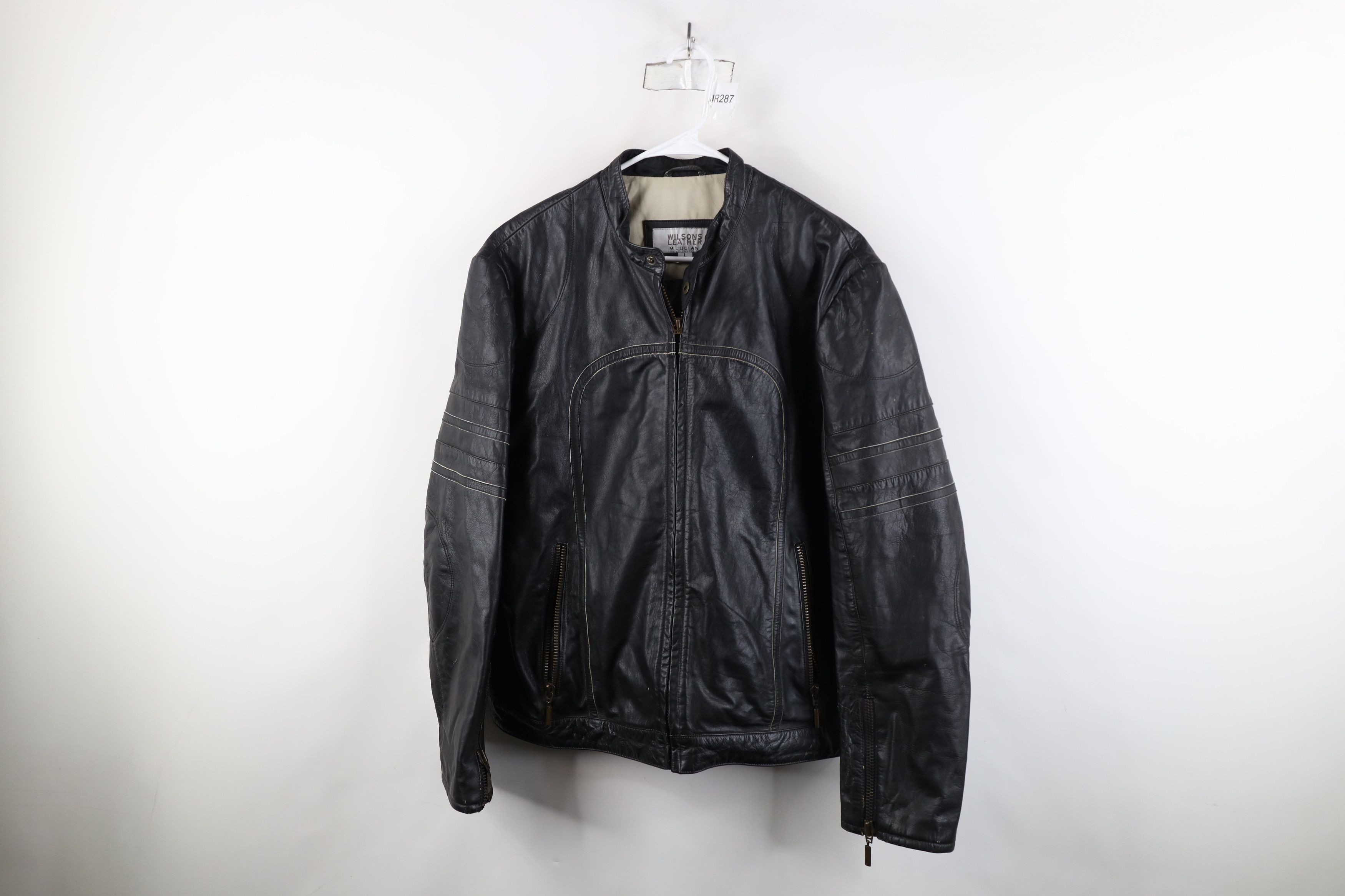Vintage Vintage 90s Streetwear Leather Cafe Racer Bomber Jacket Size US L / EU 52-54 / 3 - 1 Thumbnail