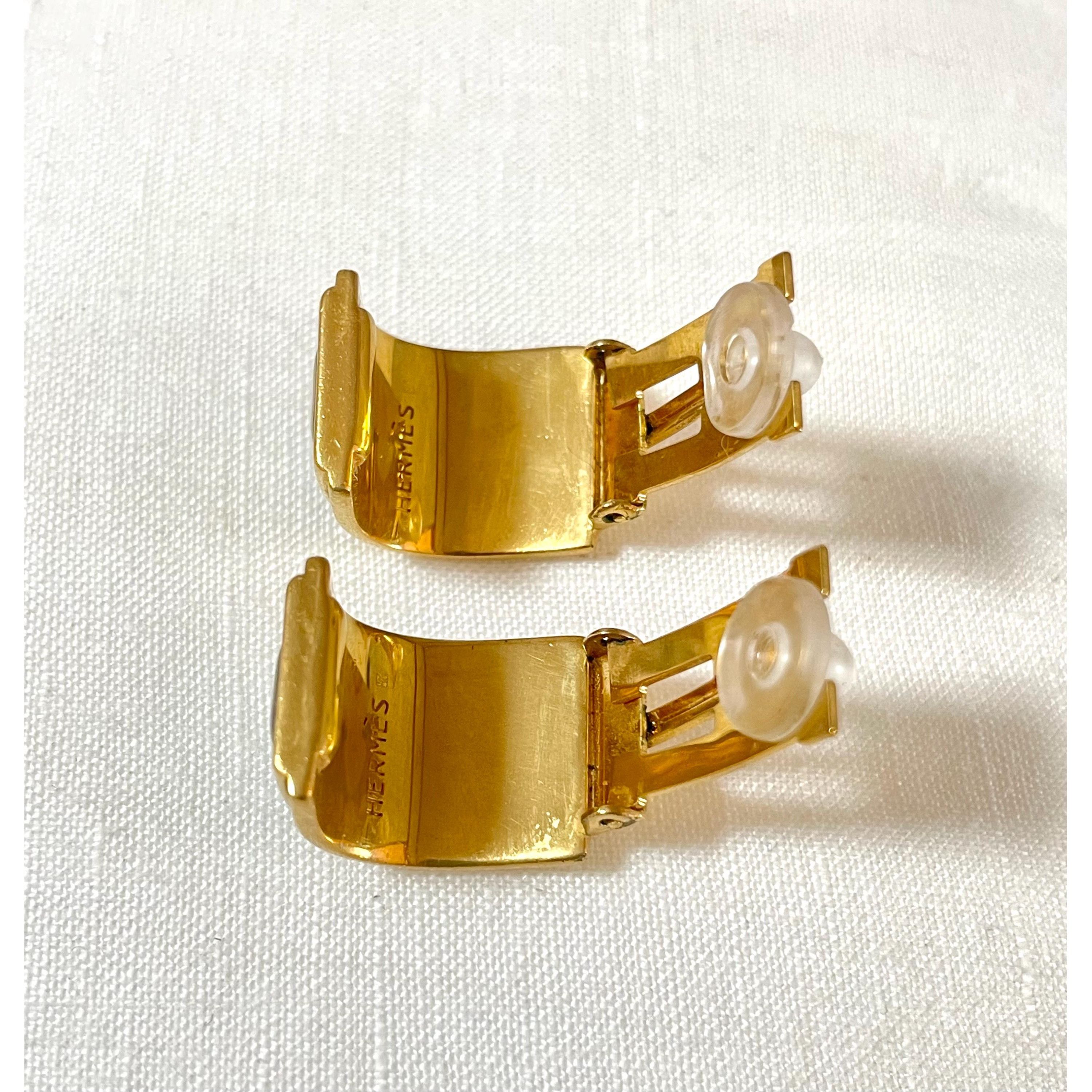 Hermes Vintage Hermes cloisonne enamel earrings with blue lion Size ONE SIZE - 10 Thumbnail