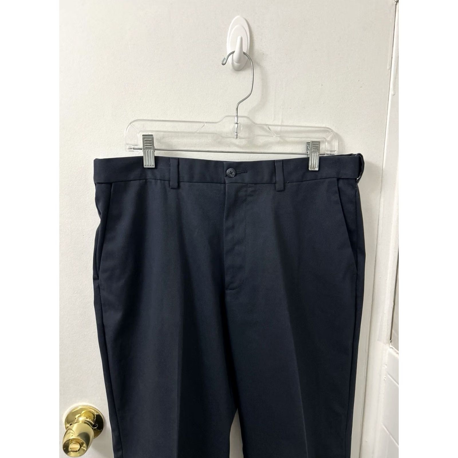 Vintage Lanesboro Pants Mens 34x29 Dark Navy Blue Flat Front Iron Free NWT YKK Khaki Casual Workwear Size US 34 / EU 50 - 6 Thumbnail