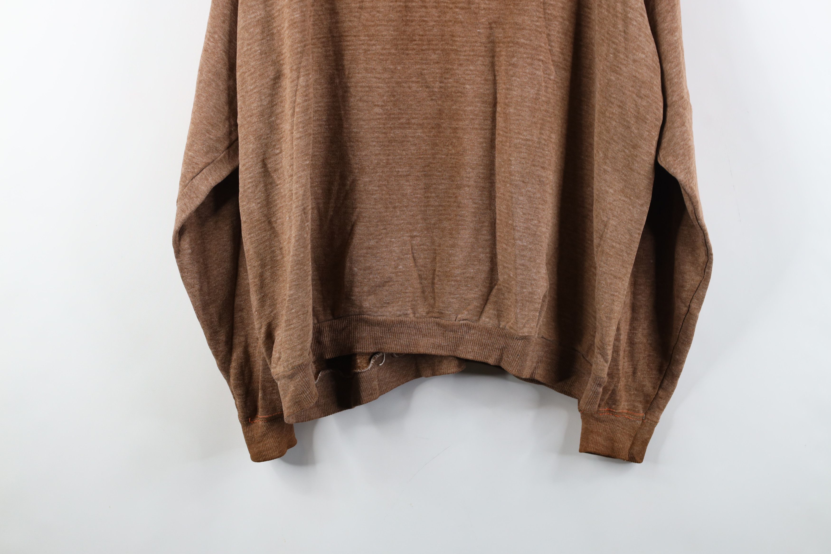 Vintage Vintage 50s Fit Blank Half Zip Collared Sweatshirt Brown Size US L / EU 52-54 / 3 - 14 Thumbnail