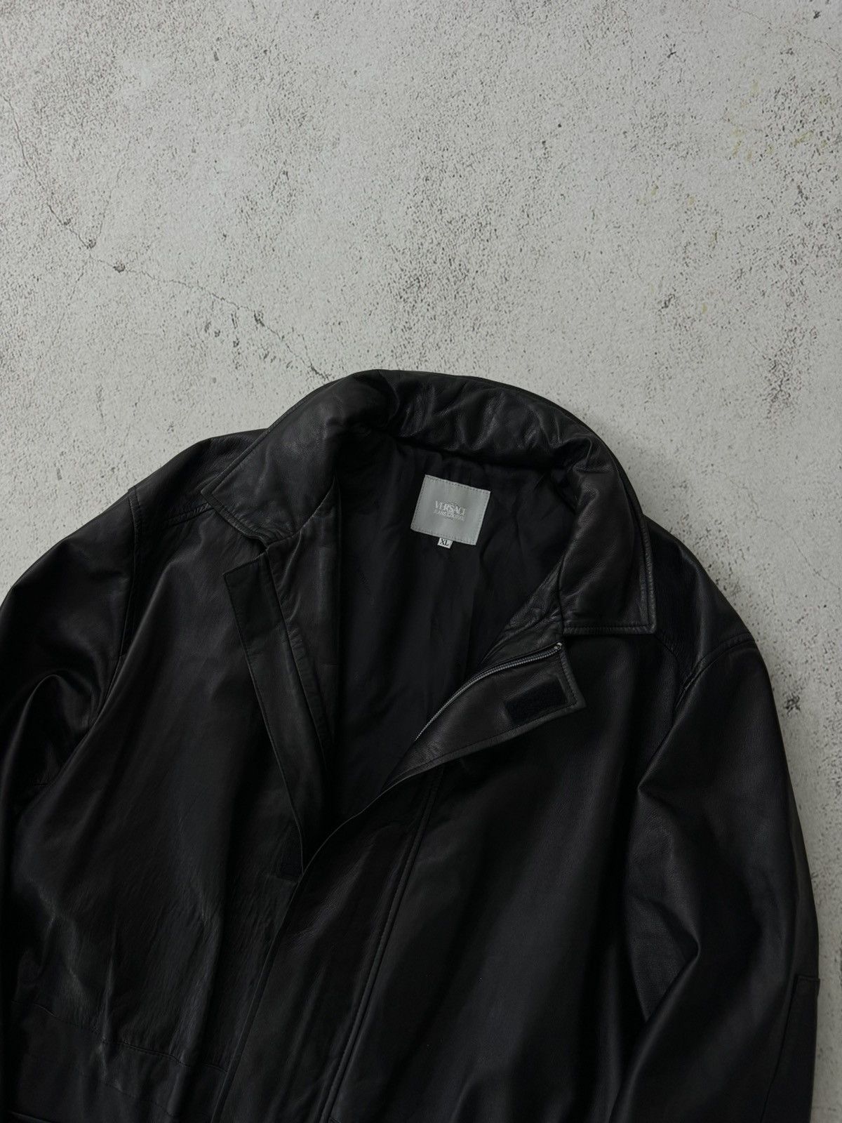 Versace × Versace Jeans Couture Versace Jeans Couture Vintage Black Real Leather Jacket Size US XL / EU 56 / 4 - 7 Thumbnail