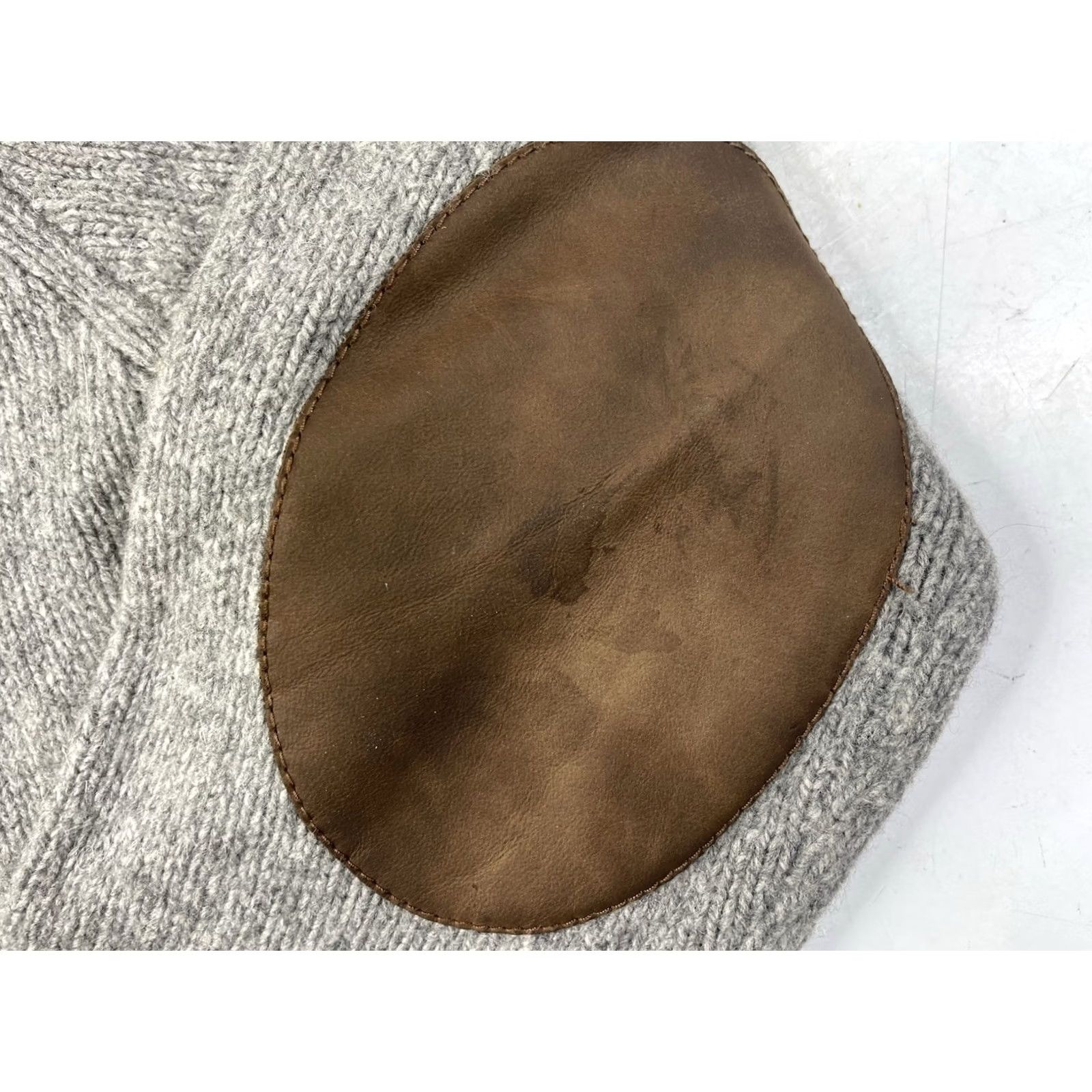 Polo Ralph Lauren Polo Ralph Lauren Mens Large Gray Shawl Leather Elbow Patches Pullover Sweater Size US L / EU 52-54 / 3 - 4 Thumbnail
