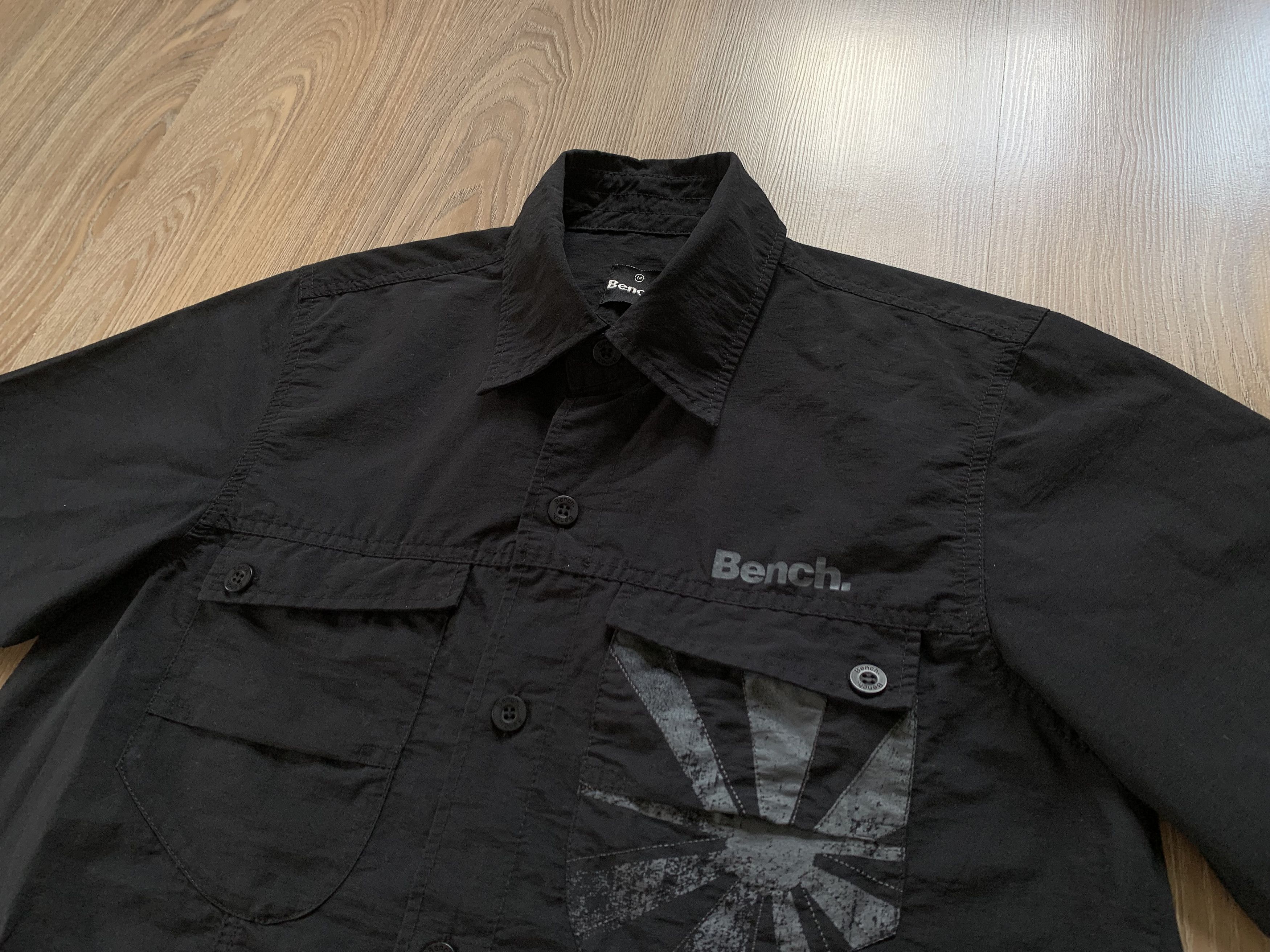 Bench Bench Black Cotton Short Sleeve Printed Shirt Size US M / EU 48-50 / 2 - 4 Thumbnail