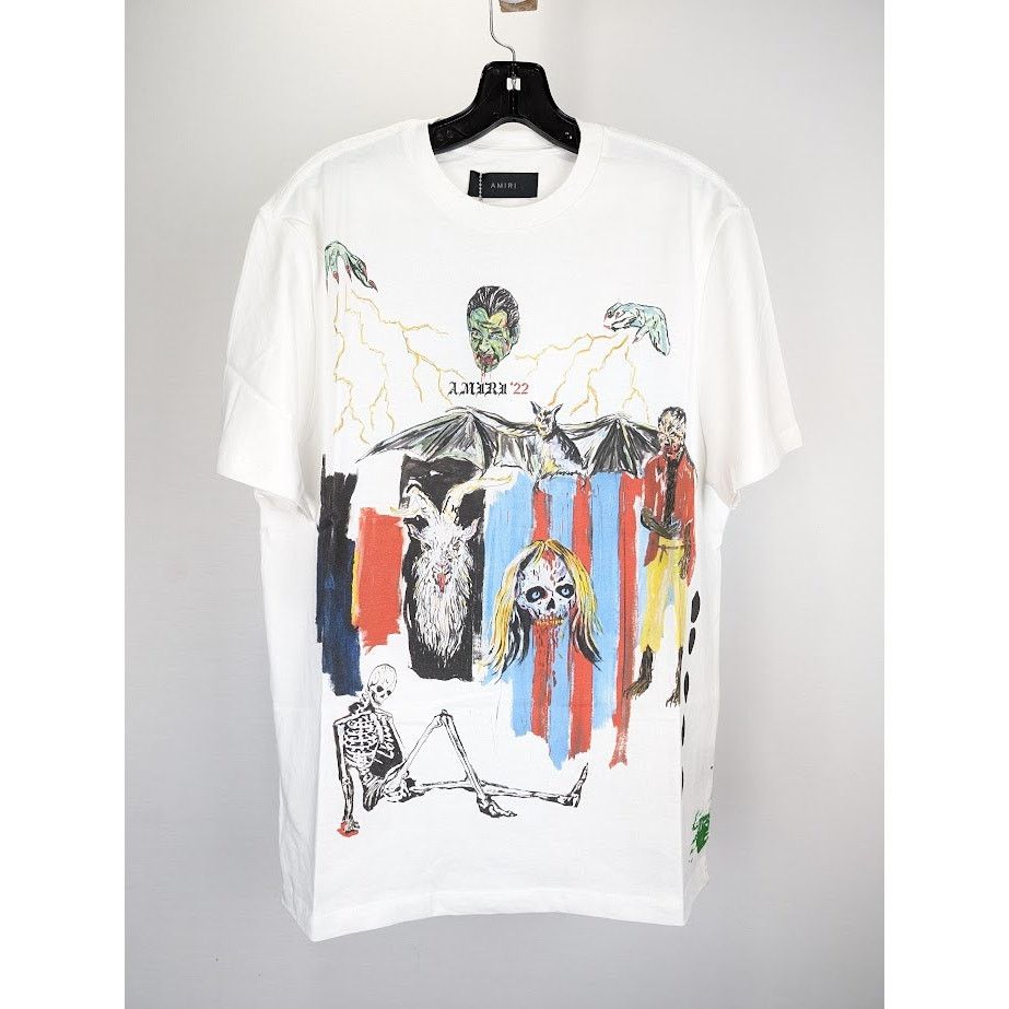 Amiri o1rshd1 Wes Lang Blood 38" Tee Shirt in White Size US S / EU 44-46 / 1 - 1 Thumbnail
