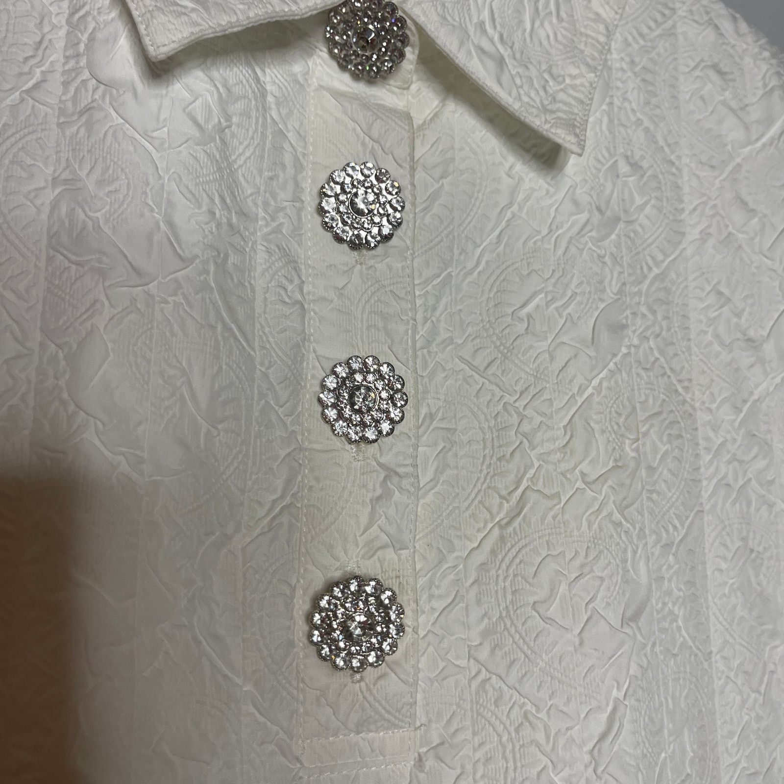 Hill House Hill House Rosalind White Jacquard Rhinestone Button Dress Size XS / US 0-2 / IT 36-38 - 8 Thumbnail