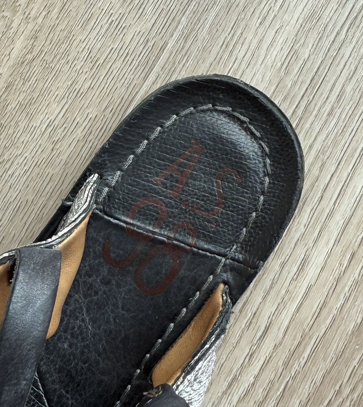 A.S.98 A.S. 98 Airstep Black/Silver Leather Sandals AvantGarde Size US 9 / IT 39 - 10 Thumbnail