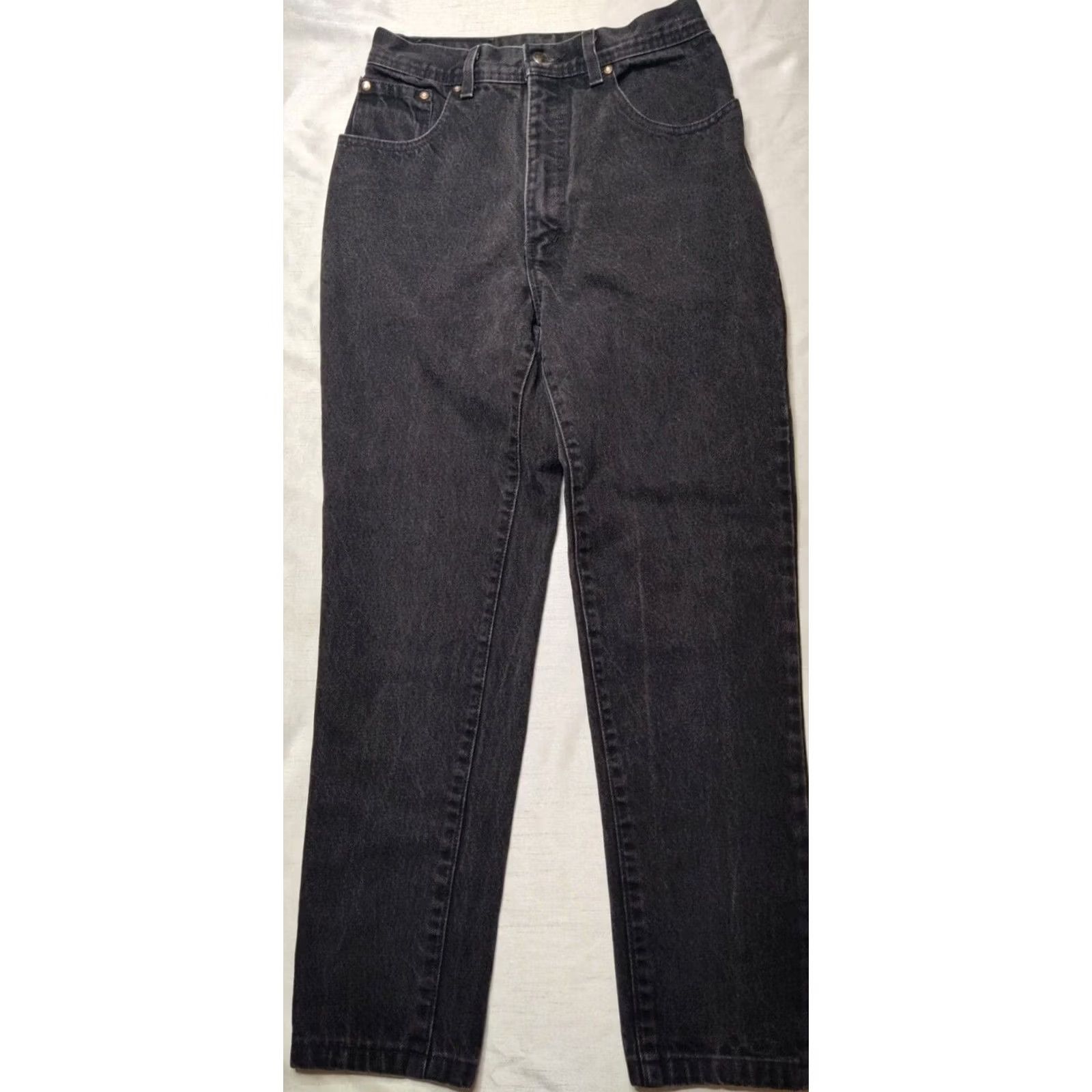 Parasuco PARASUCO Women Jeans 26x27 Black Tapered Ankle 5-Pocket Denim High Rise Regular Fit 100% Cotton Adults Womens Size 26" / US 2 / IT 38 - 5 Thumbnail