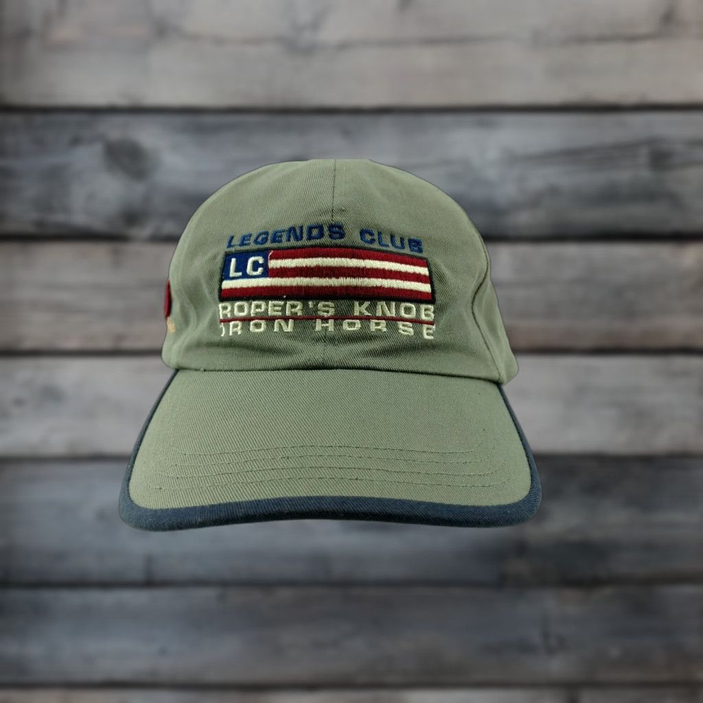 Vintage Legends Club Roper's Knob Iron Horse Hat Cap Golf 36 Holes Adjustable Strapback Green Size ONE SIZE - 1 Thumbnail